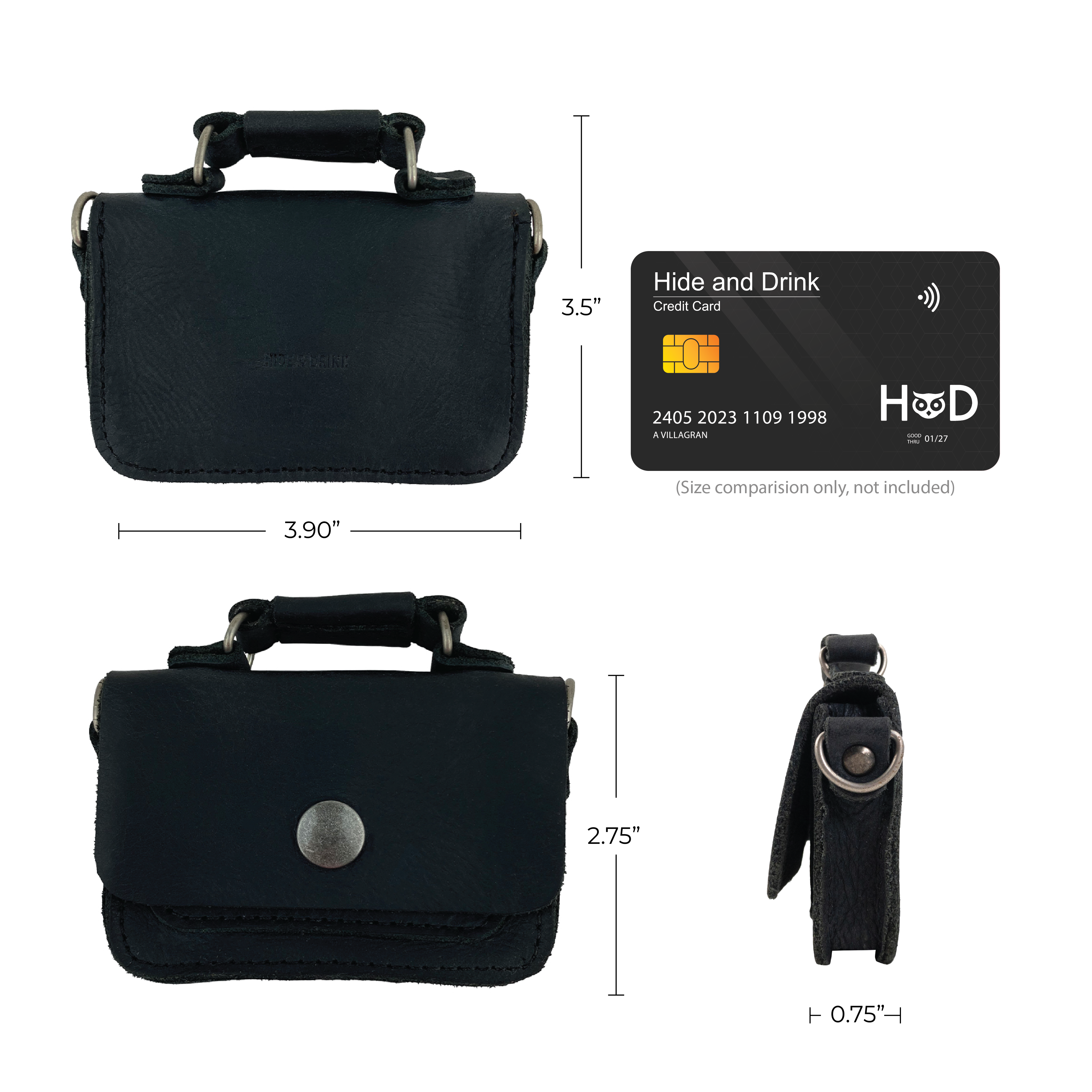 Hide & Drink's Card Holder Briefcase Style, presenting a Mini Briefcase Card Holder in a rich green Full Grain Leather. This versatile case holds up to 10 cards and folded bills, serving as a stylish cash organizer crafted through small batch production with artisan detail.