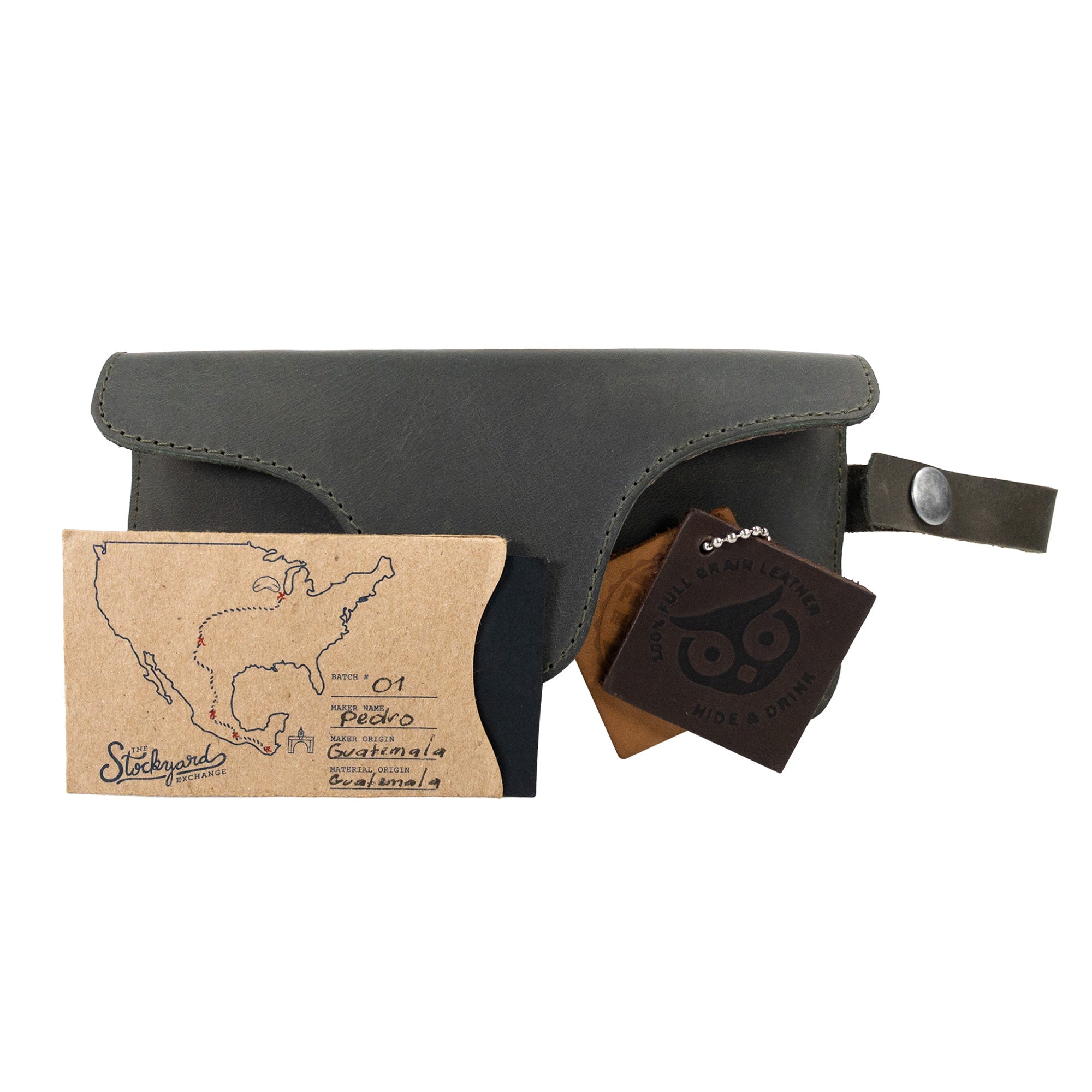 Eyeglasses Case with Strap from Hide & Drink with thoughtful packaging, ideal for gifting. Made from premium full grain leather, this durable protector for eyewear exemplifies quality handmade production in La Antigua Guatemala & Oaxaca Mexico.