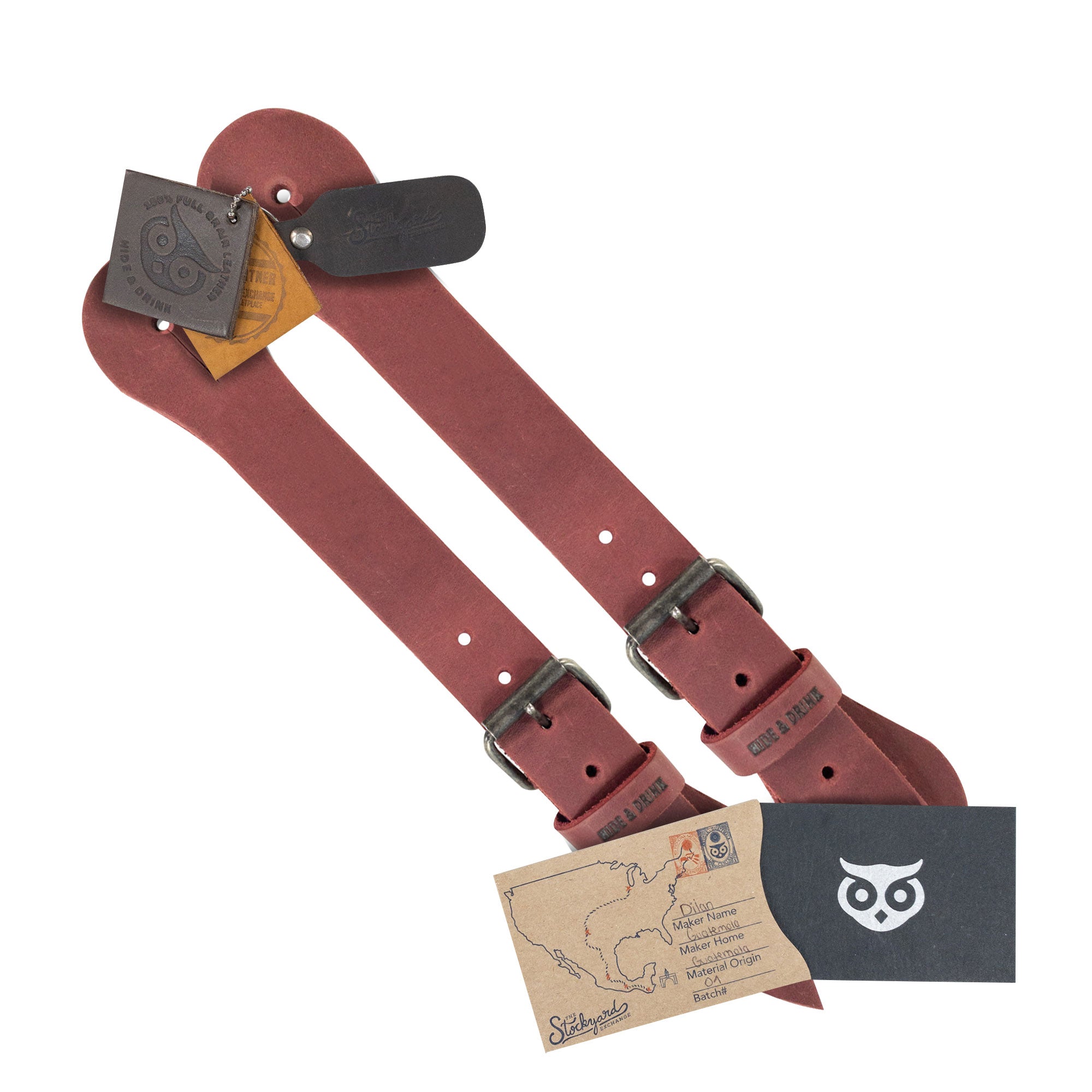 Hide & Drink's Ply Spur Straps (2 Pieces) - A pair of artisan Single Spur Straps designed for Cowboy boots. Suitable for both Men and Women's footwear, crafted from Full Grain Leather perfect for Rodeo activities.