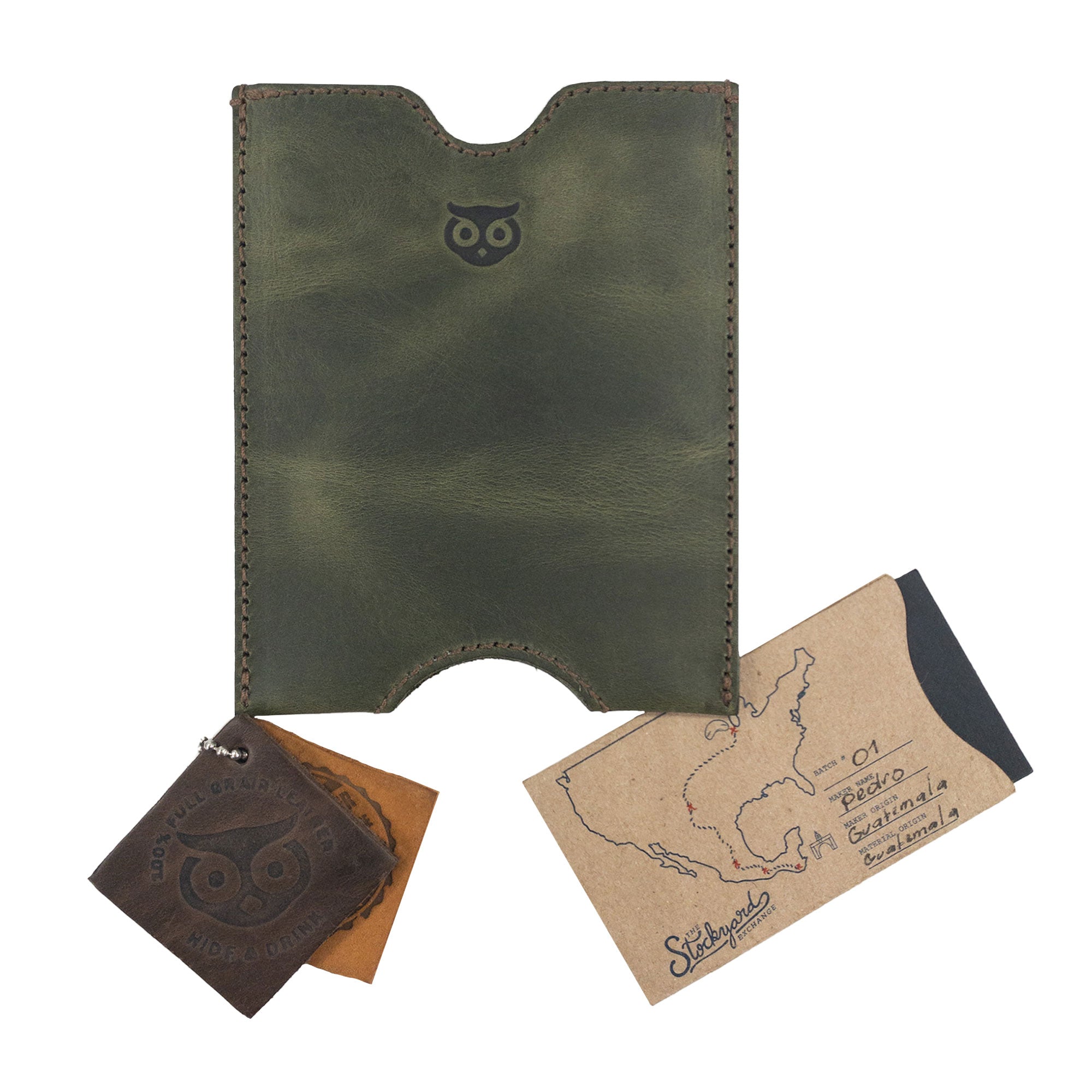 Hide & Drink's artisan Passport Sleeve with accompanying travel cards. This handmade Travel Passport Pocket Sleeve, crafted from Full Grain Leather, is a brilliant representation of Small Batch Production.