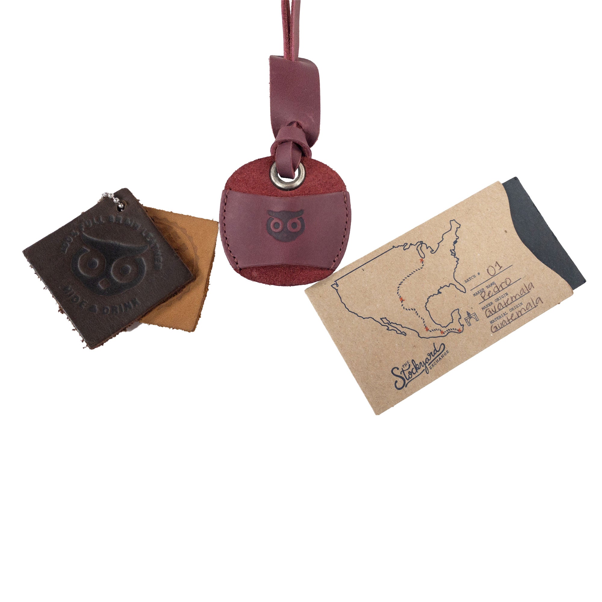 Hide & Drink Eyeglasses Holder beautifully displayed, showcasing its leather craftsmanship. This Eyeglasses Holder made of full grain leather is perfect for both men and women. Artisan made in small batches in La Antigua Guatemala & Oaxaca Mexico.