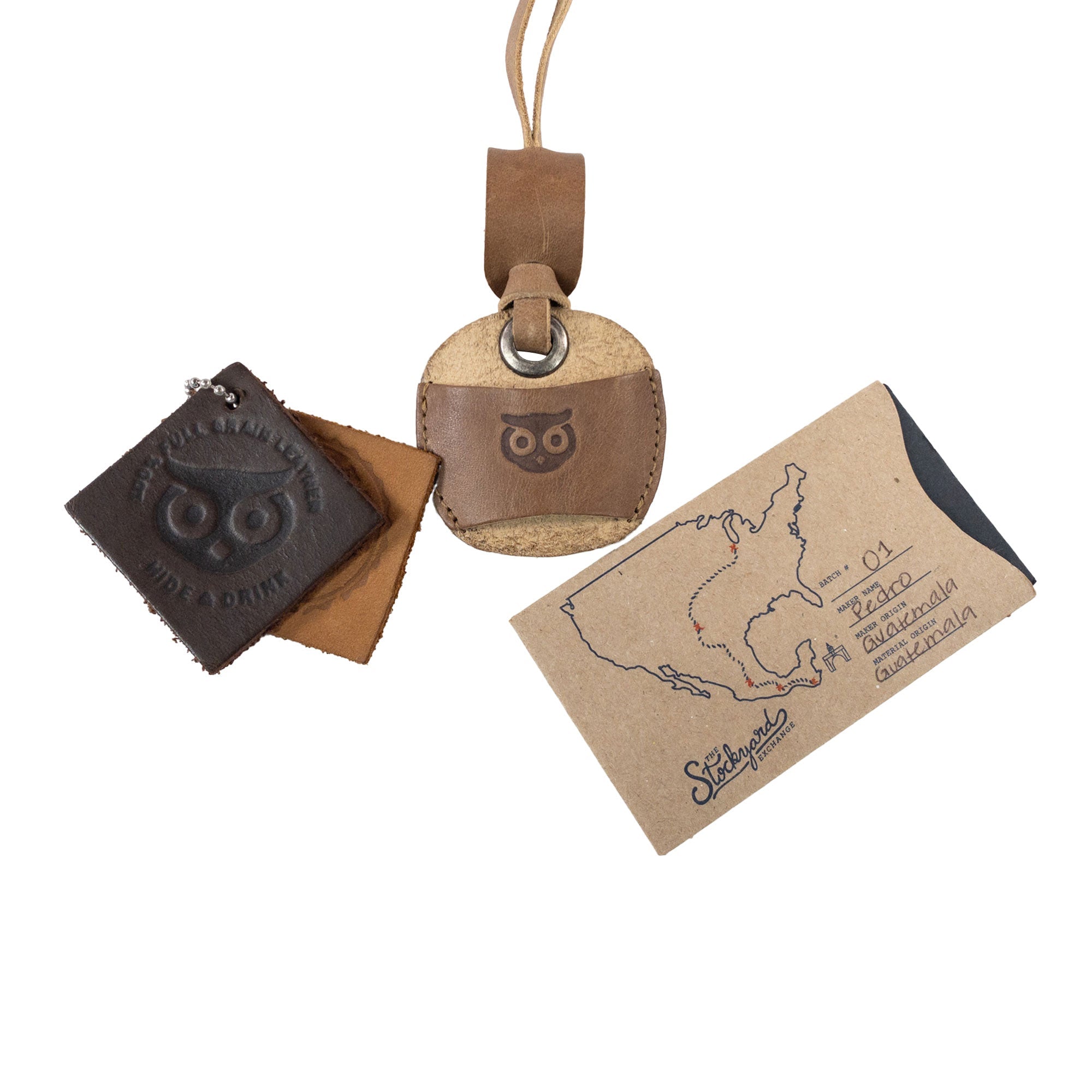 Hide & Drink Eyeglasses Holder showing its practical, stylish design suitable for everyday use. A perfect Eyeglasses Holder for Men and Women made from durable full grain leather. Small batch artisan production in La Antigua Guatemala & Oaxaca Mexico.