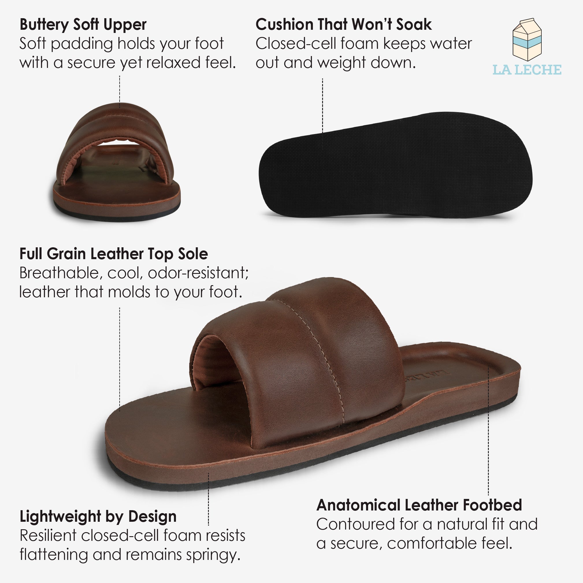 The Bayside Leather Slide
