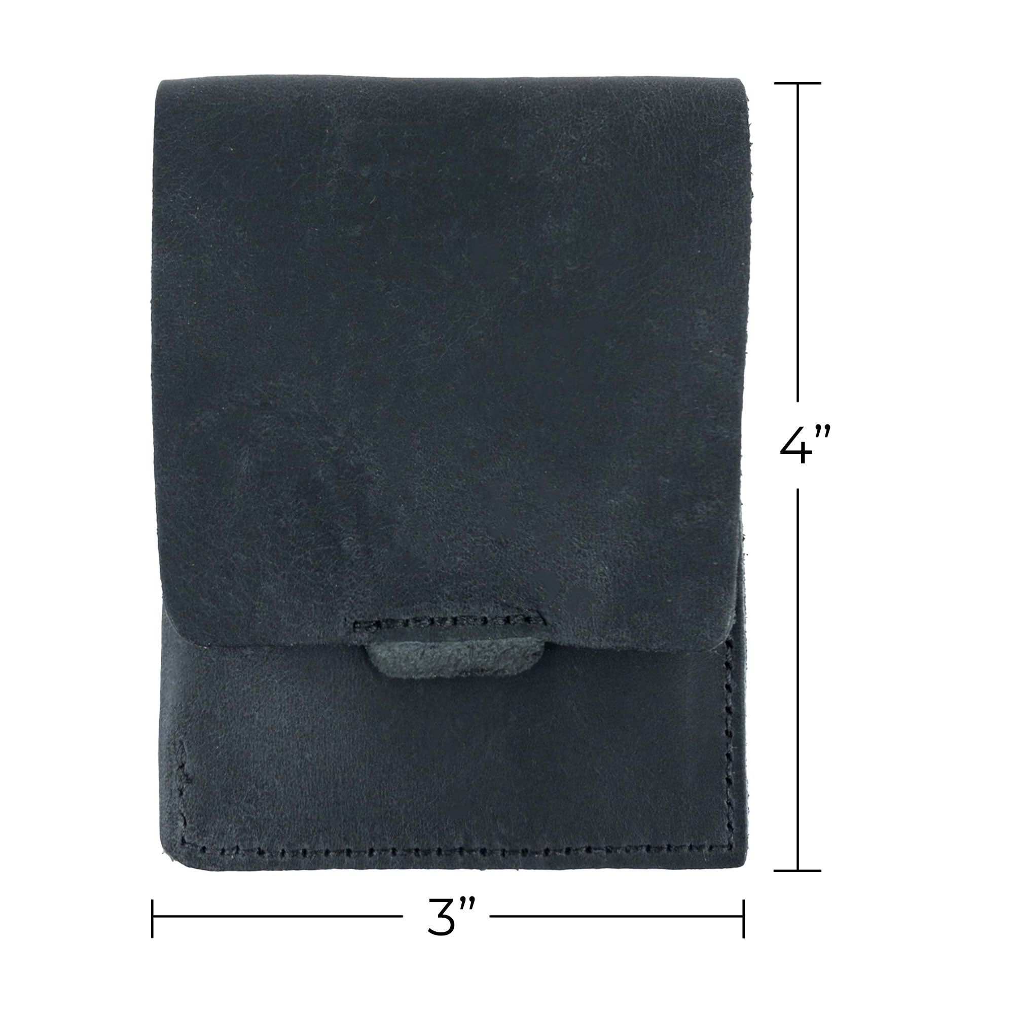 Hide & Drink Slim Card Holder showcasing its vertical design, perfect for organizing cards and cash. This full grain leather wallet holds up to 4 cards plus folded bills, handcrafted with care in La Antigua Guatemala.