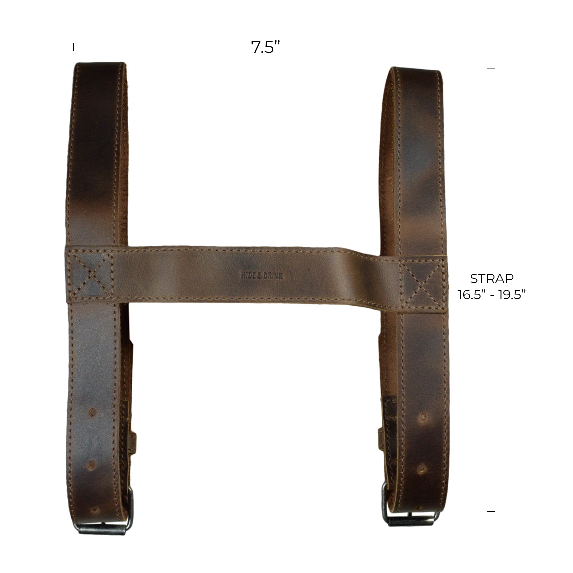 Durable Blanket Carrier from Hide & Drink, constructed with full grain leather, featuring adjustable straps suited for camping trips, emphasizing small batch production and artisan quality from La Antigua Guatemala & Oaxaca Mexico.