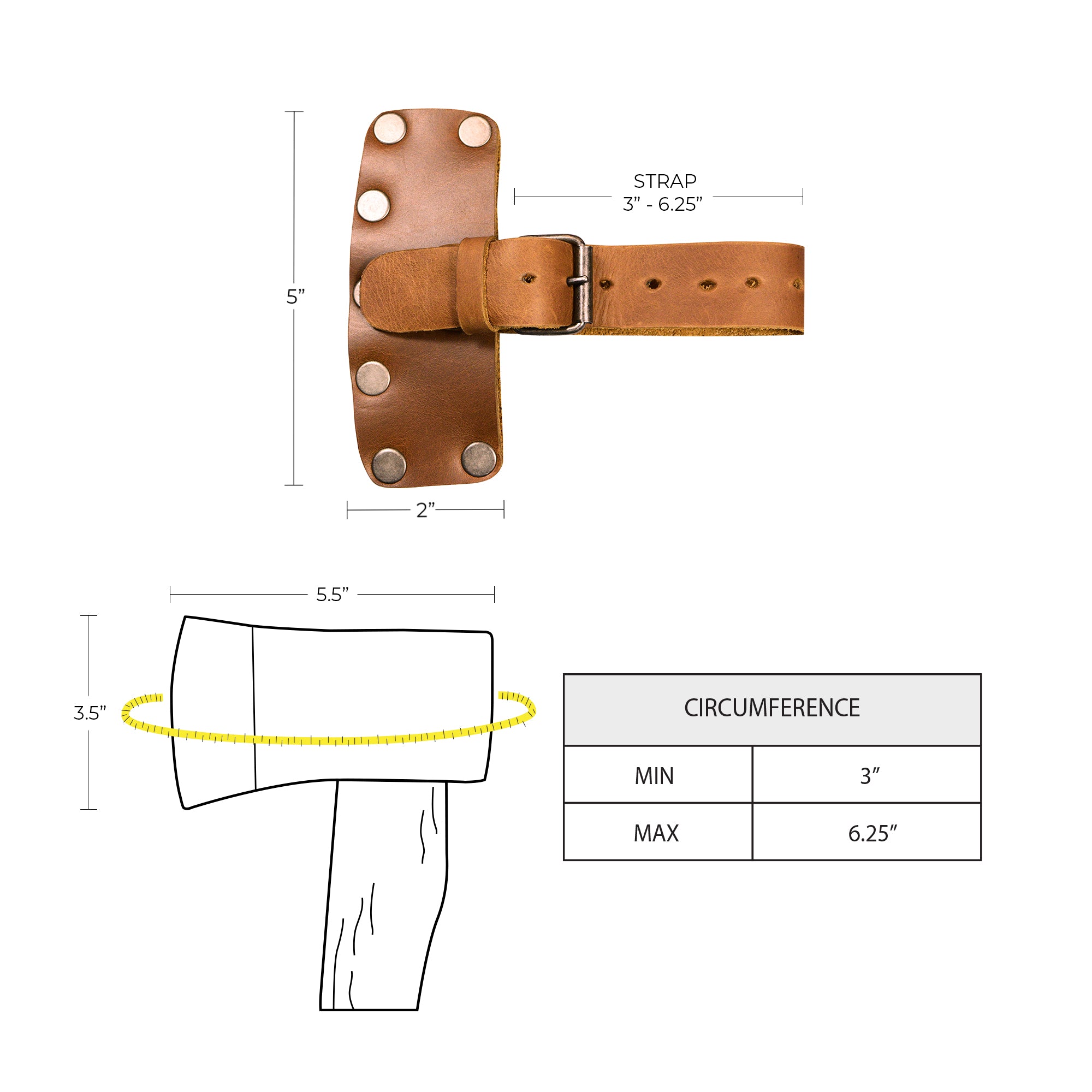Hide & Drink's Lumberjack Axe Sheath emphasizing quality craftsmanship in full grain leather and a practical adjustable strap. This rustic protector holster is a great representation of small batch artisan production.