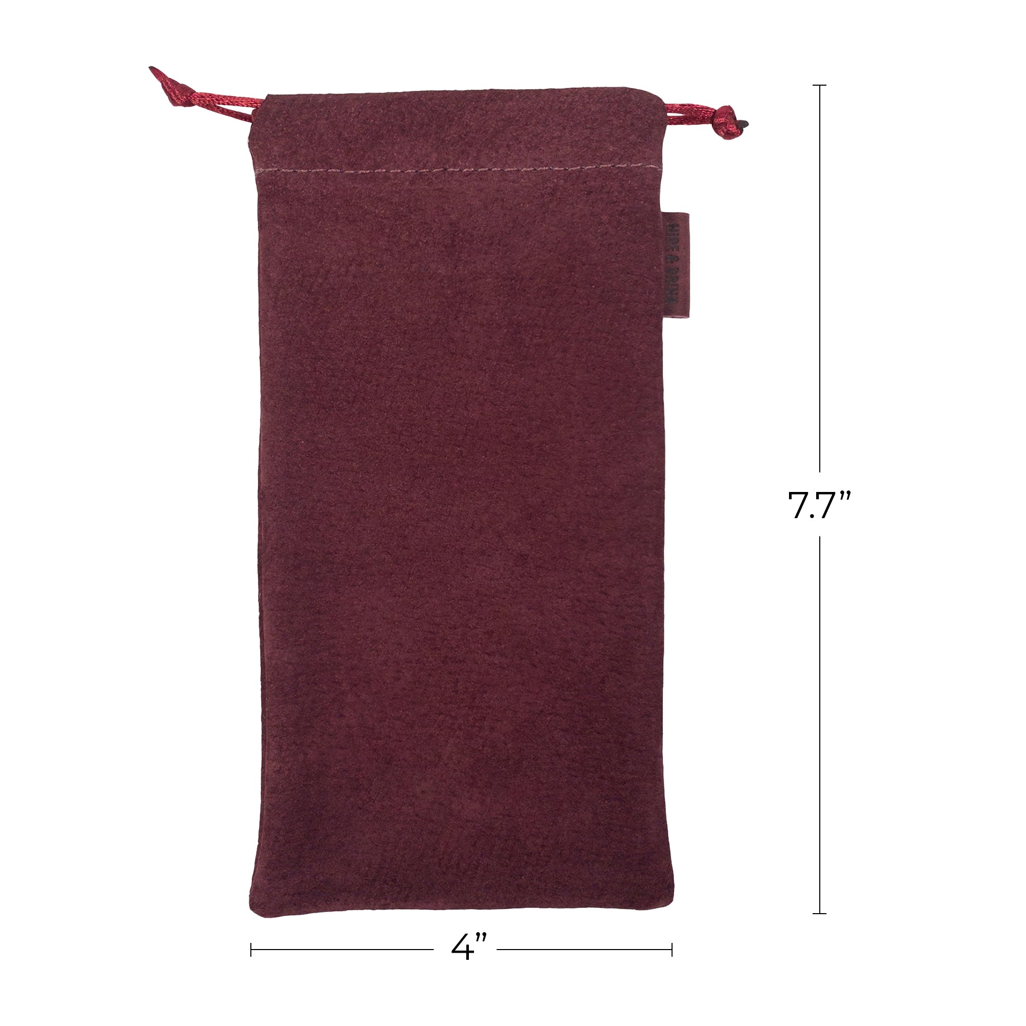 Hide & Drink Drawstring Bag for Pipe, expertly stitched with durable sheepskin leather. This bag is perfect for multipurpose storage of your tobacco pipe, reflecting artisan craftsmanship from Guatemala & Oaxaca.