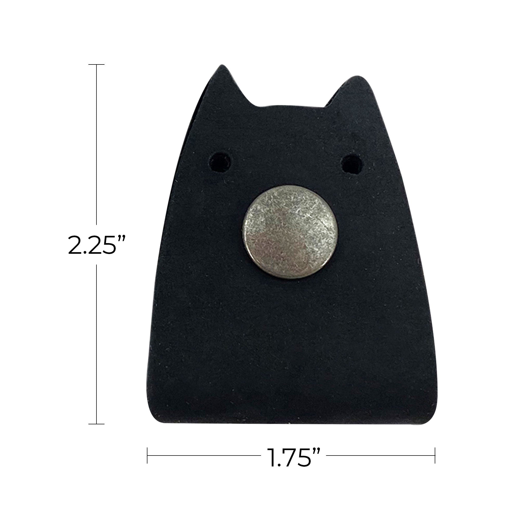 Taco Dog's Cat Cord Keeper (2 Pack) in green leather, showcasing its cute and practical design. Ideal for managing your earbuds, headphones, and chargers. Clips together for easy organization during travel. Artisan crafted with care in La Antigua Guatemala & Oaxaca Mexico.