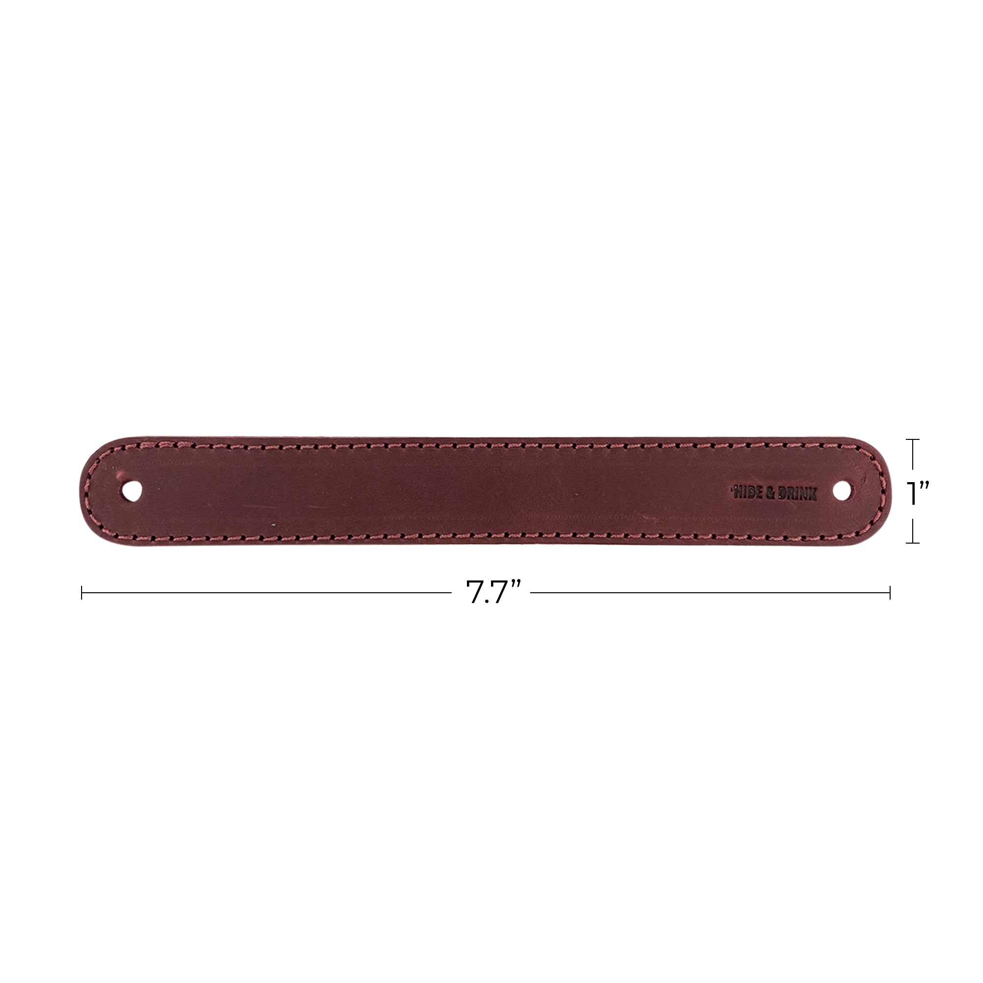 Hide & Drink Drawer Handles (4pk) showcasing a close-up of quality leather handles, emphasizing their durability and ease of installation. Perfect for stylish upgrades around the home.