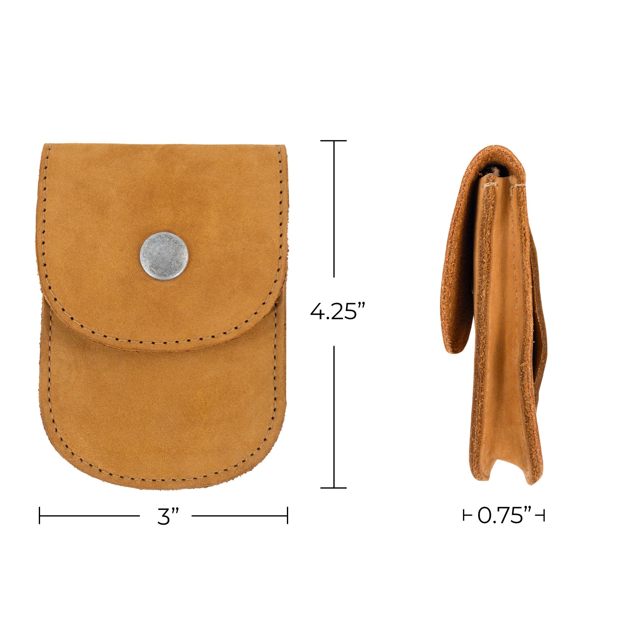Holster Pouch by Hide & Drink displayed on a belt, highlighting its convenience and durable craftsmanship. Designed for carrying personal items, this pouch is handmade from full grain leather.