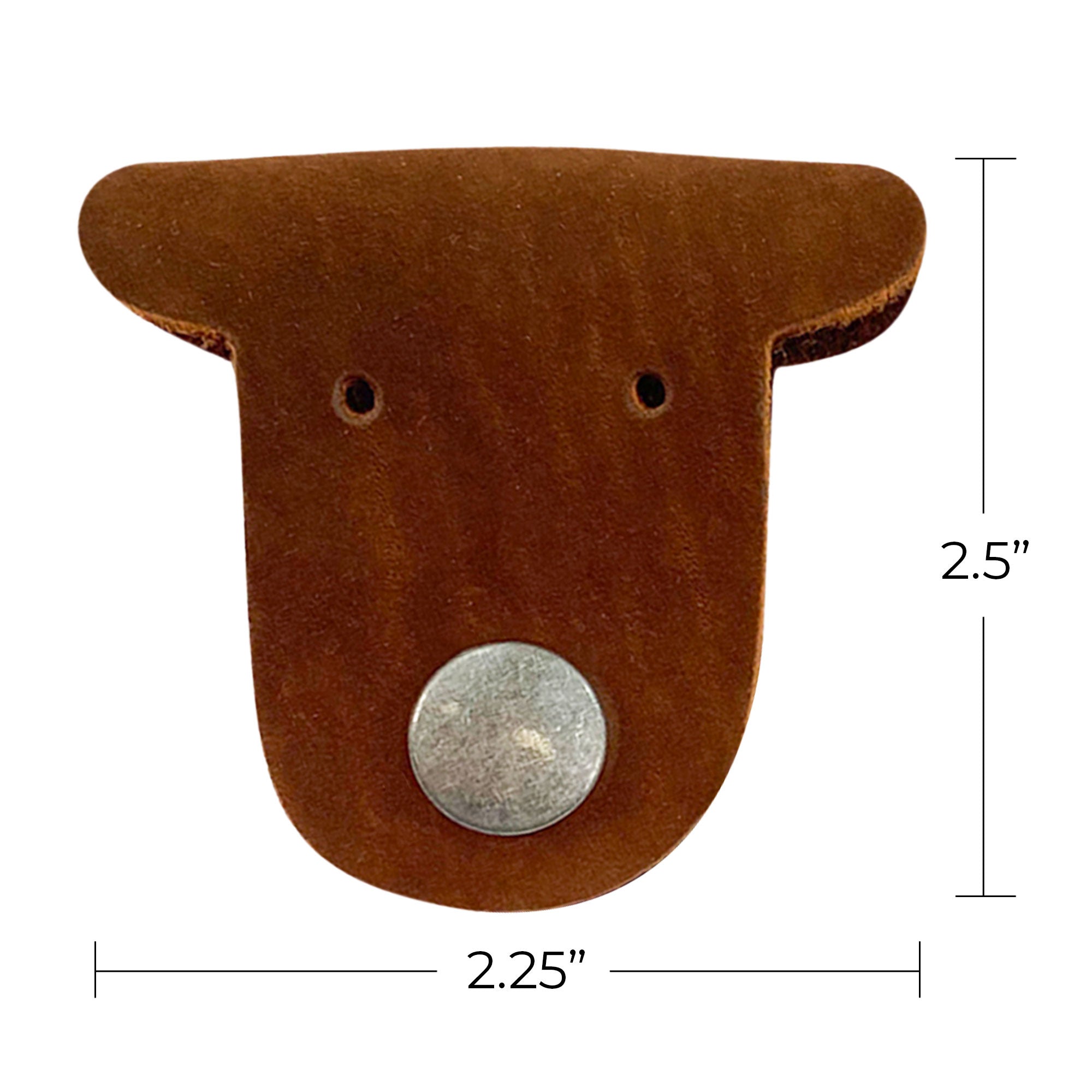 Two charming brown Dog Cord Keepers by Taco Dog, perfect for wrapping your cords and managing headphones and chargers. Made from the finest full grain leather, these handmade accessories offer both organization and style. Enjoy artisanal quality from La Antigua Guatemala with this eye-catching duo.
