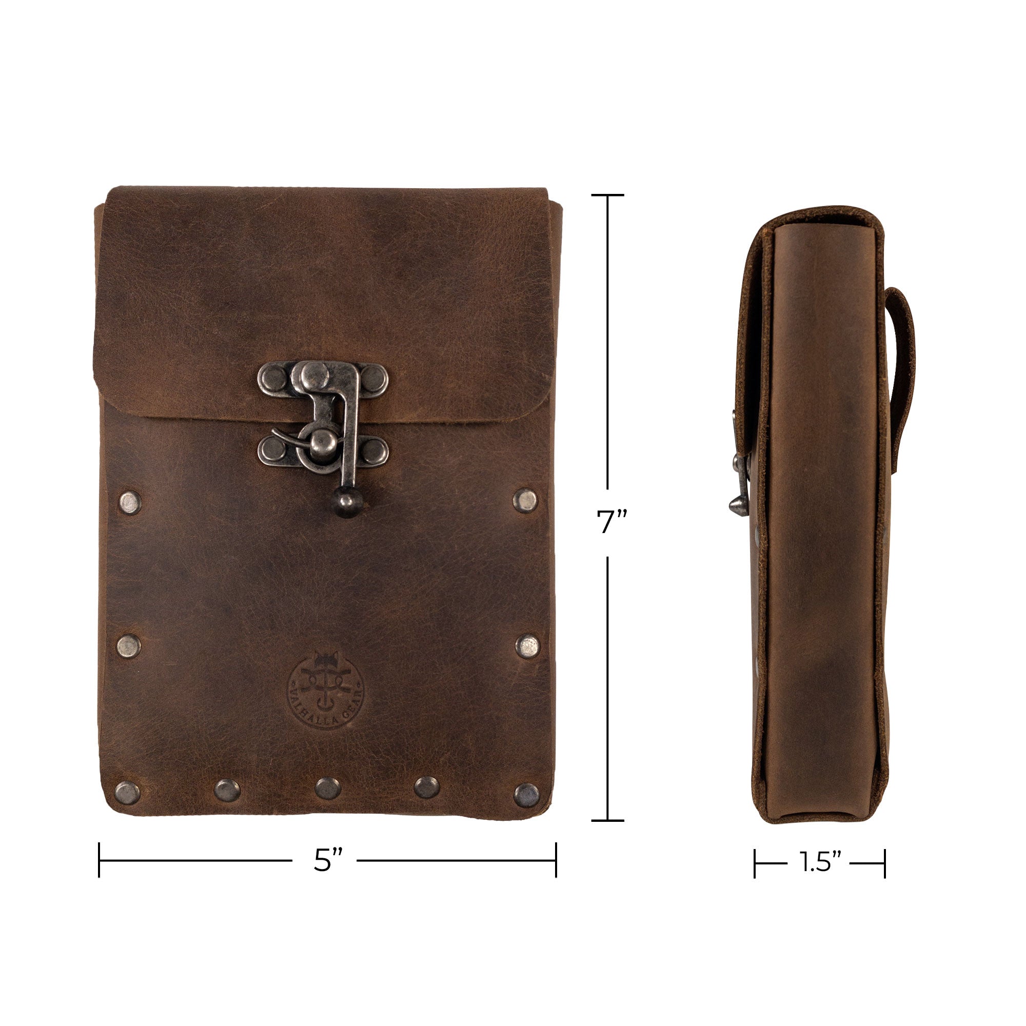 Rectangular Riveted Belt Pouch - Stockyard X 'The Leather Store'