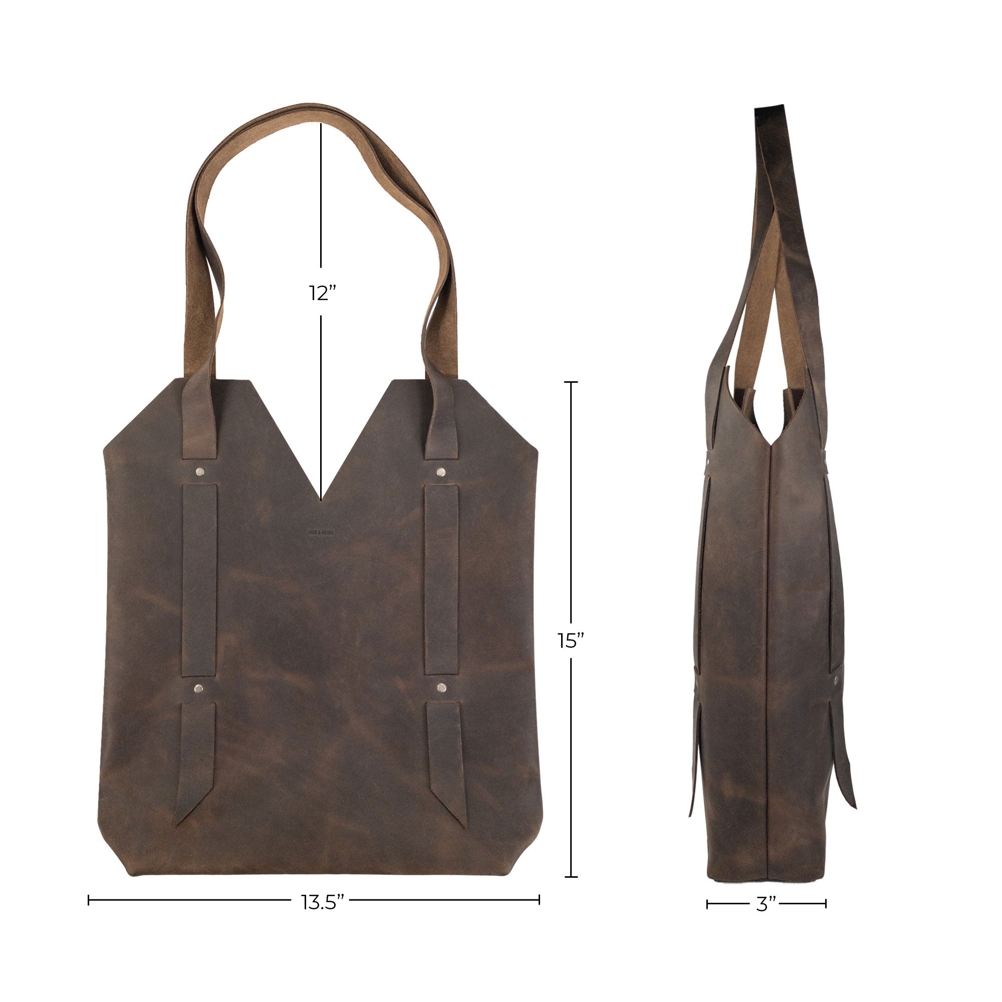 Riveted Tote Bag for Women with Shoulder Straps - Stockyard X 'The Leather Store'