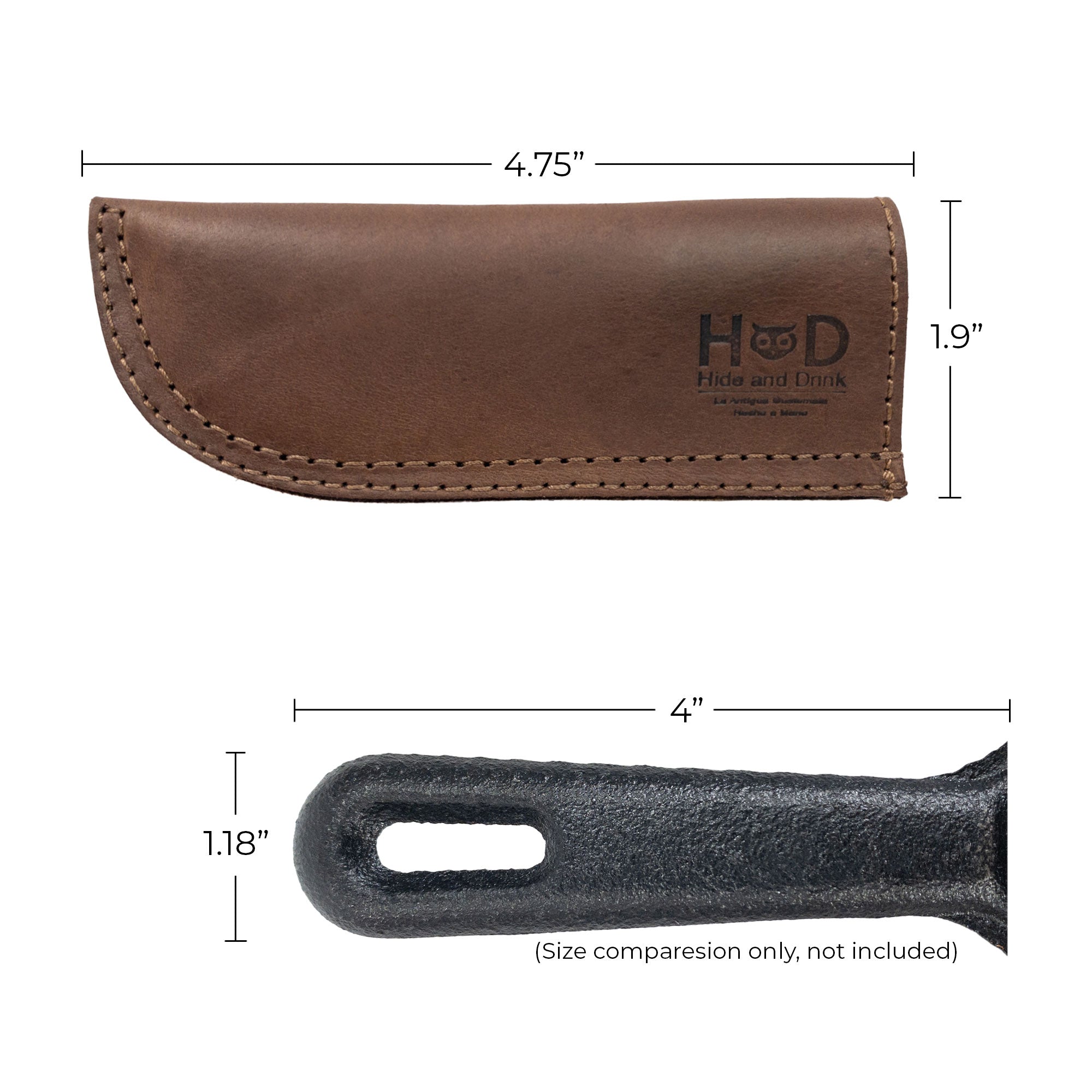 Pan Handle Fits Up to 4" Long 3" Diameter Handles - Stockyard X 'The Leather Store'