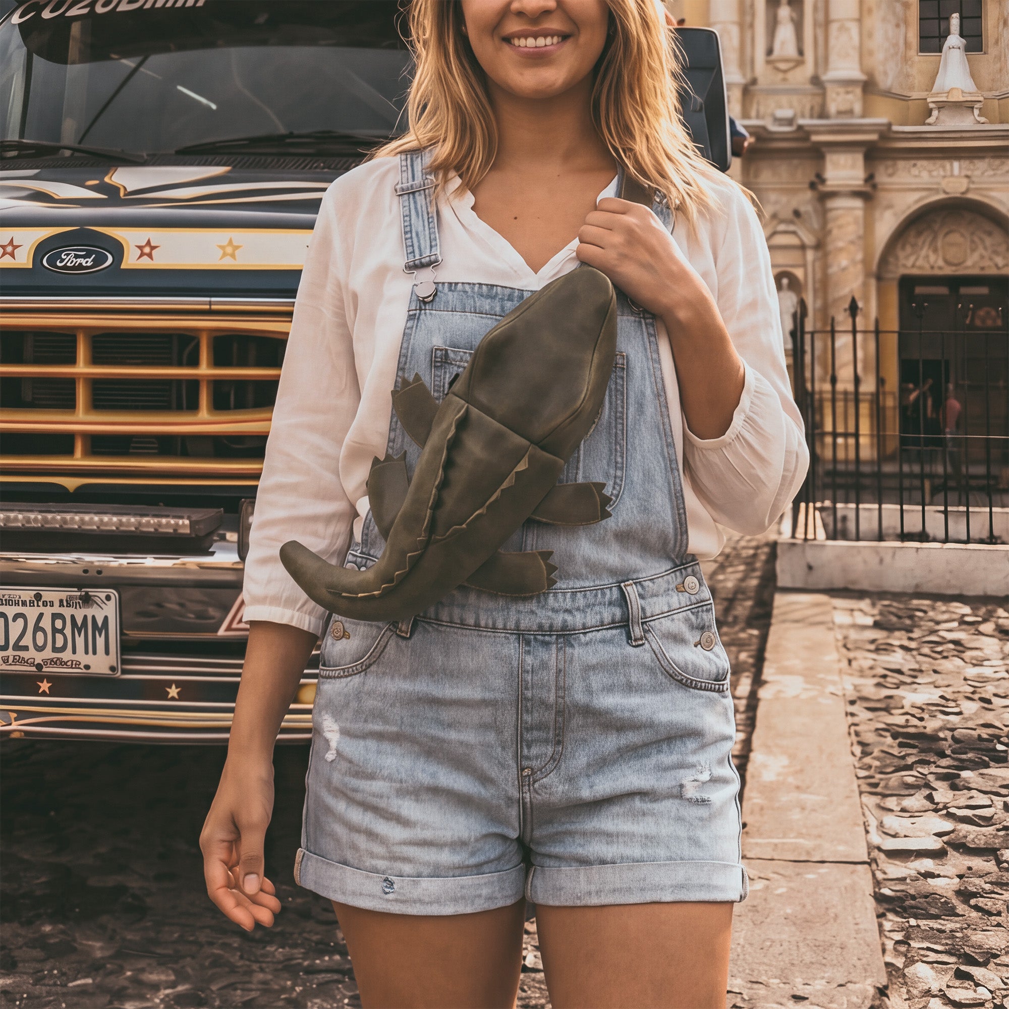Leather Gator Crossbody