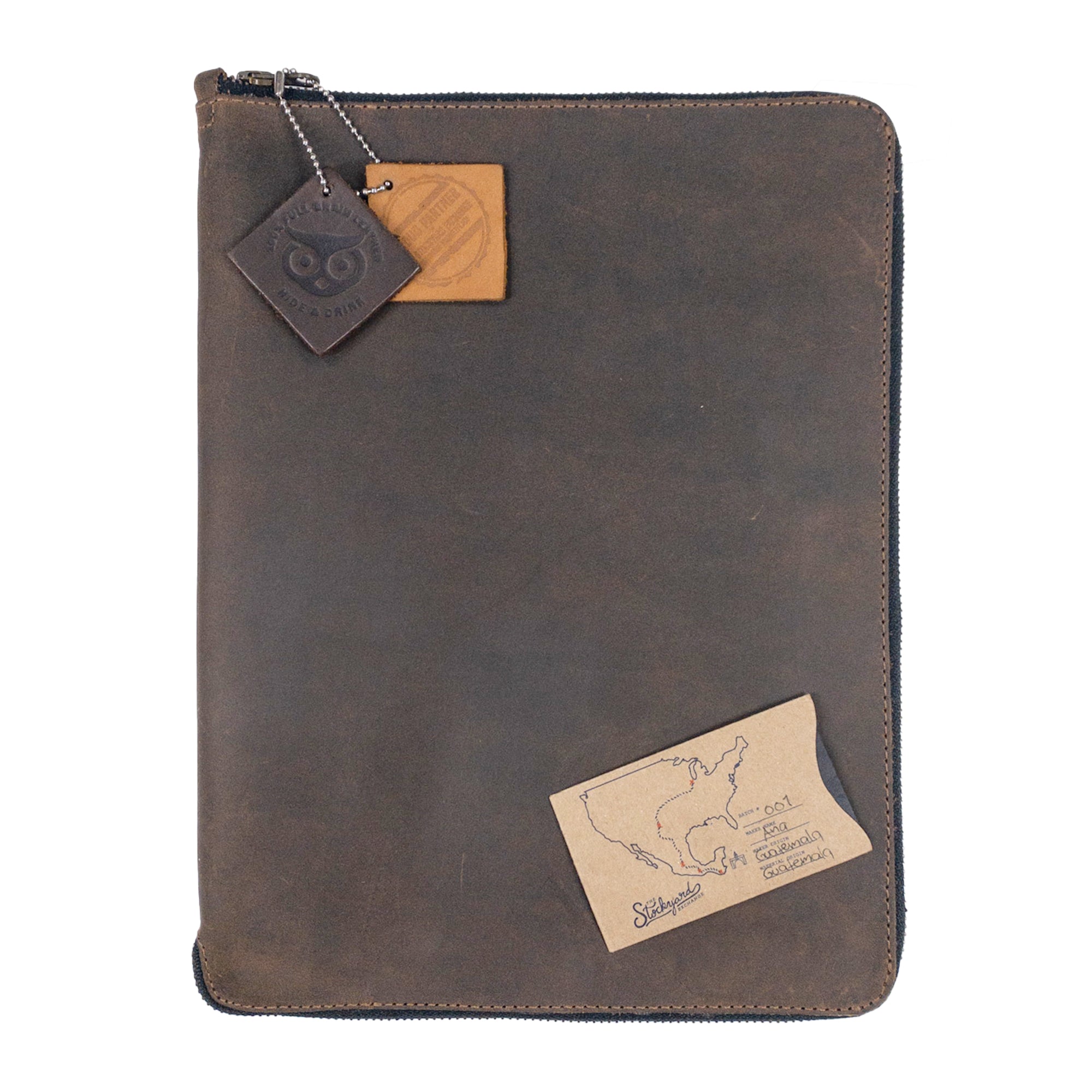 Stylish profile of Hide & Drink Zippered Journal Cover for Moleskine (Notebook NOT Included) in black leather, demonstrating the marriage of luxury and utility.
