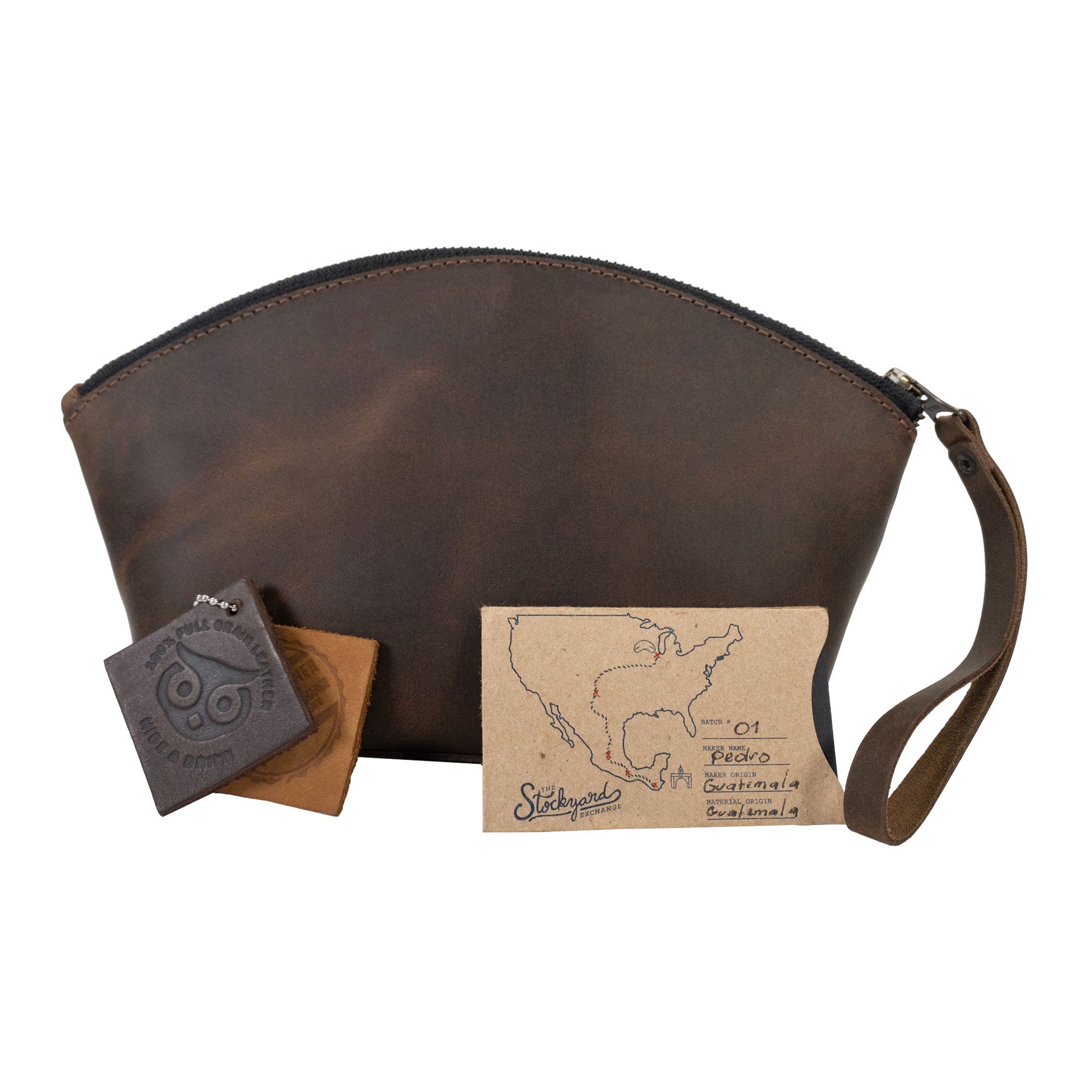 Makeup Bag with Wristlet - Stockyard X 'The Leather Store'