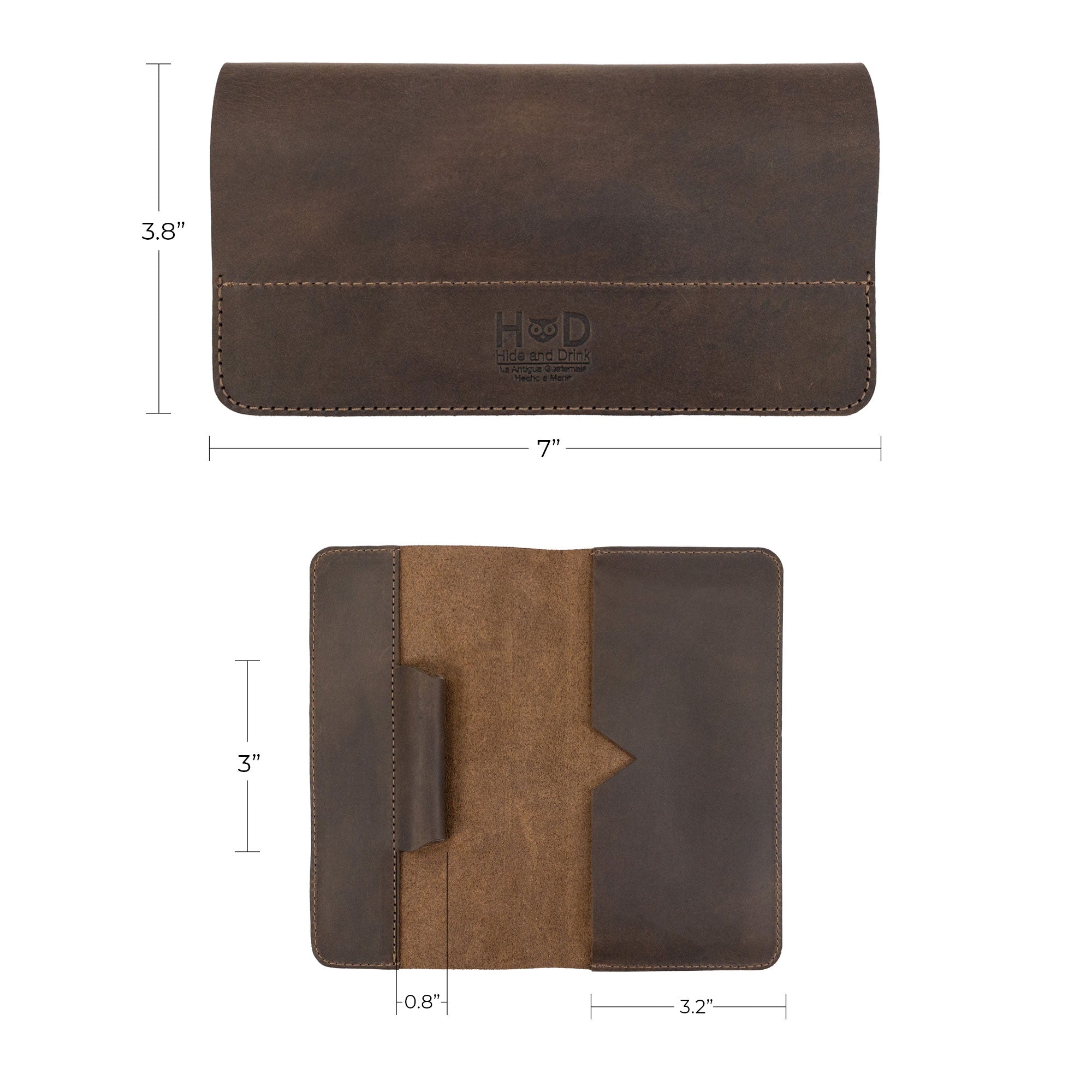 Minimalist Checkbook Cover with Pen Slot - Stockyard X 'The Leather Store'