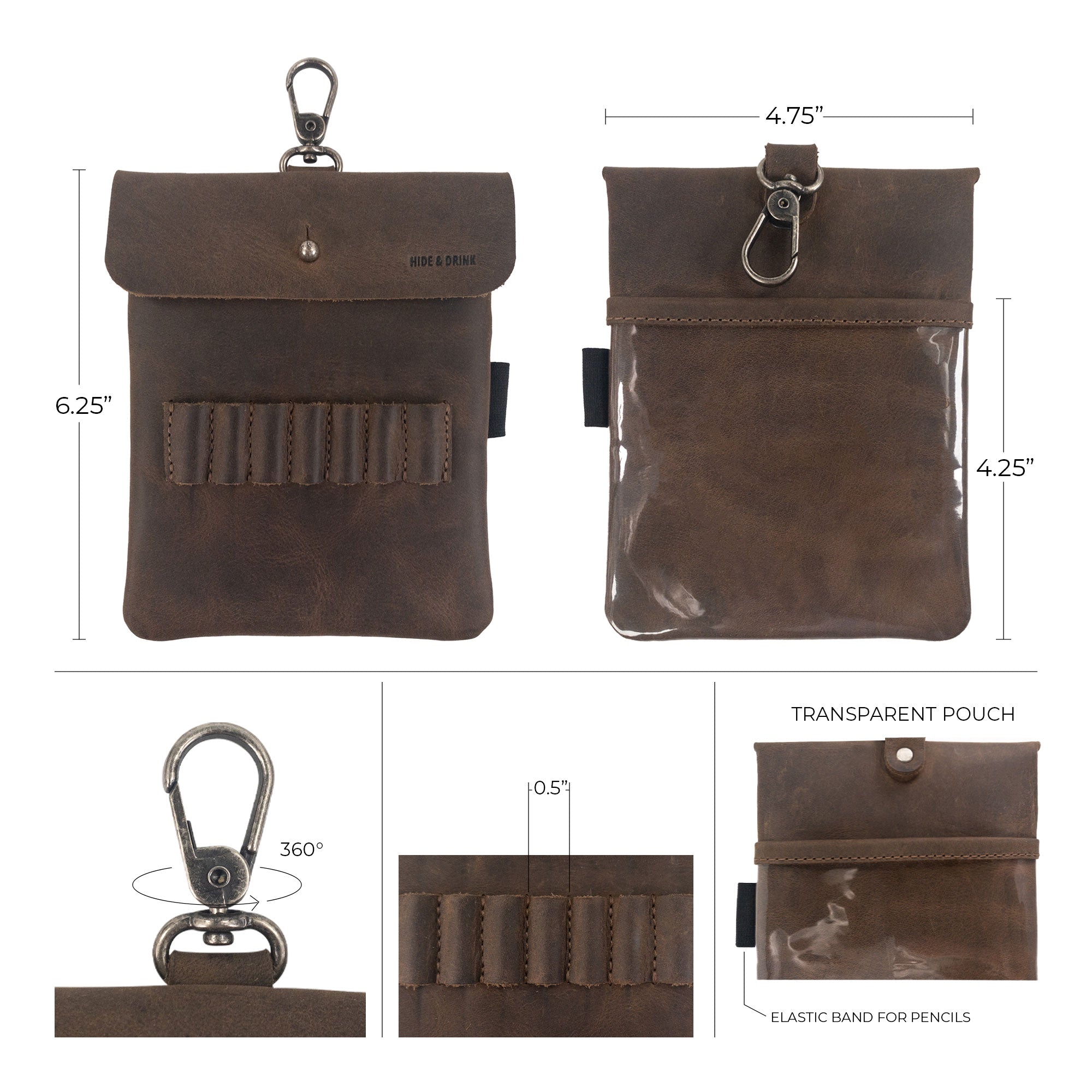 Squared Bag for Golf Tees and Maps - Stockyard X 'The Leather Store'