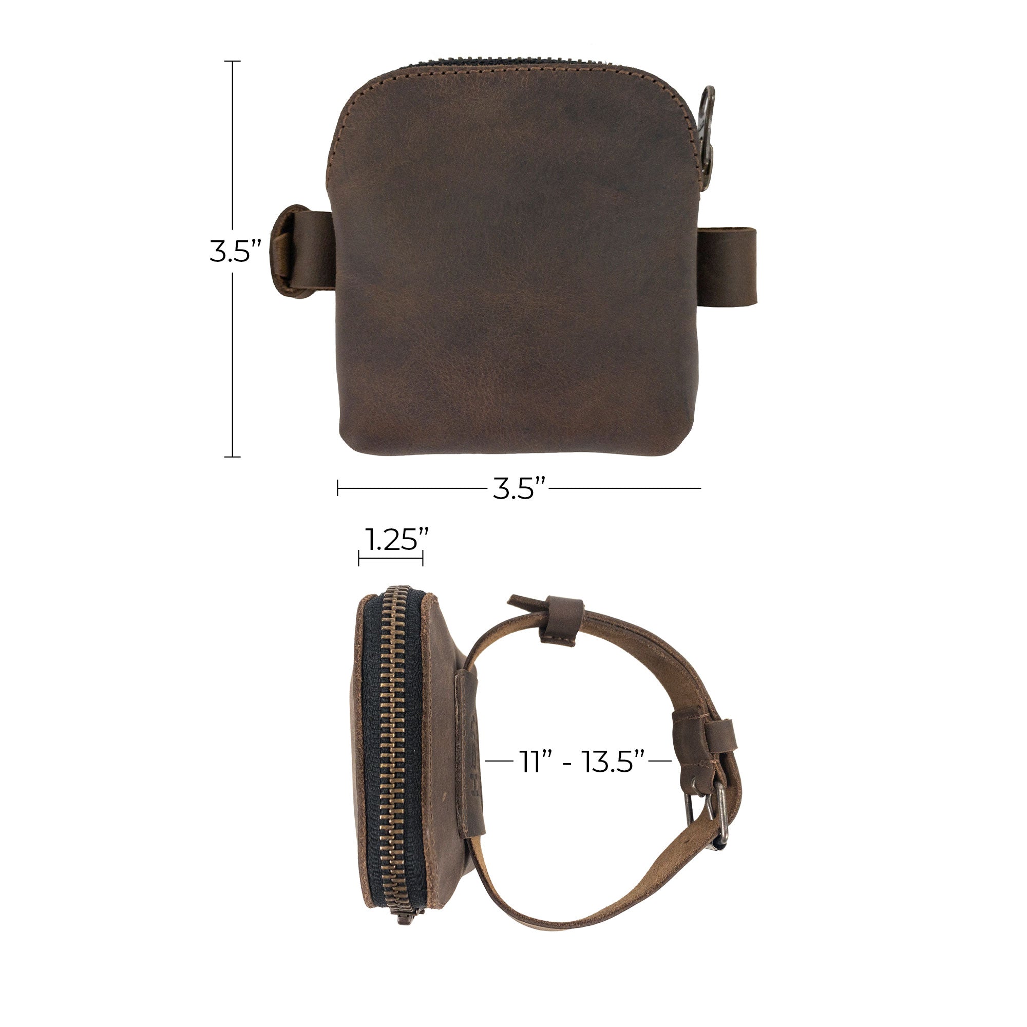 Tiny Zippered Bag for Boot with Adjustable Strap - Stockyard X 'The Leather Store'