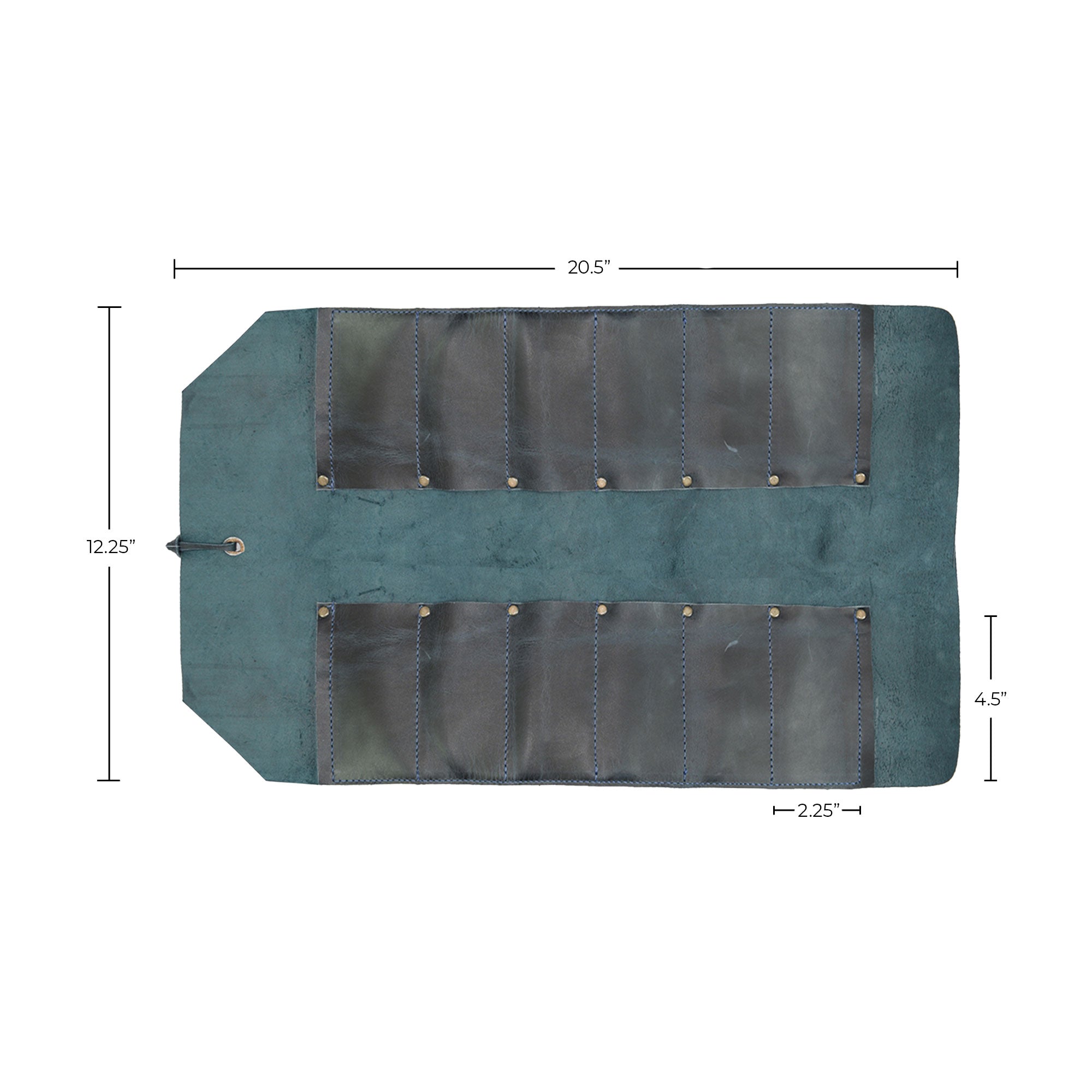 Hide & Drink Tool Roll (12 Pockets): Top view of a leather tool roll, highlighting the craftsmanship and unique color variations of the full grain leather. Tool Bag Roll Up, 12 Slot Heavy Duty Tool Roll Bag Organizer, Tool Roll Up Bag, Portable Tool Wrap Roll Bags for Travel, Durable Tool Kit Folding Tool Pouch Roll Up Mechanic Gifts for Men, Full Grain Leather, StockyardX, Small Batch Production, Hand Cut, Hand Sewn, Fire Branded, Artisan, Handmade in La Antigua Guatemala & Oaxaca Mexico.