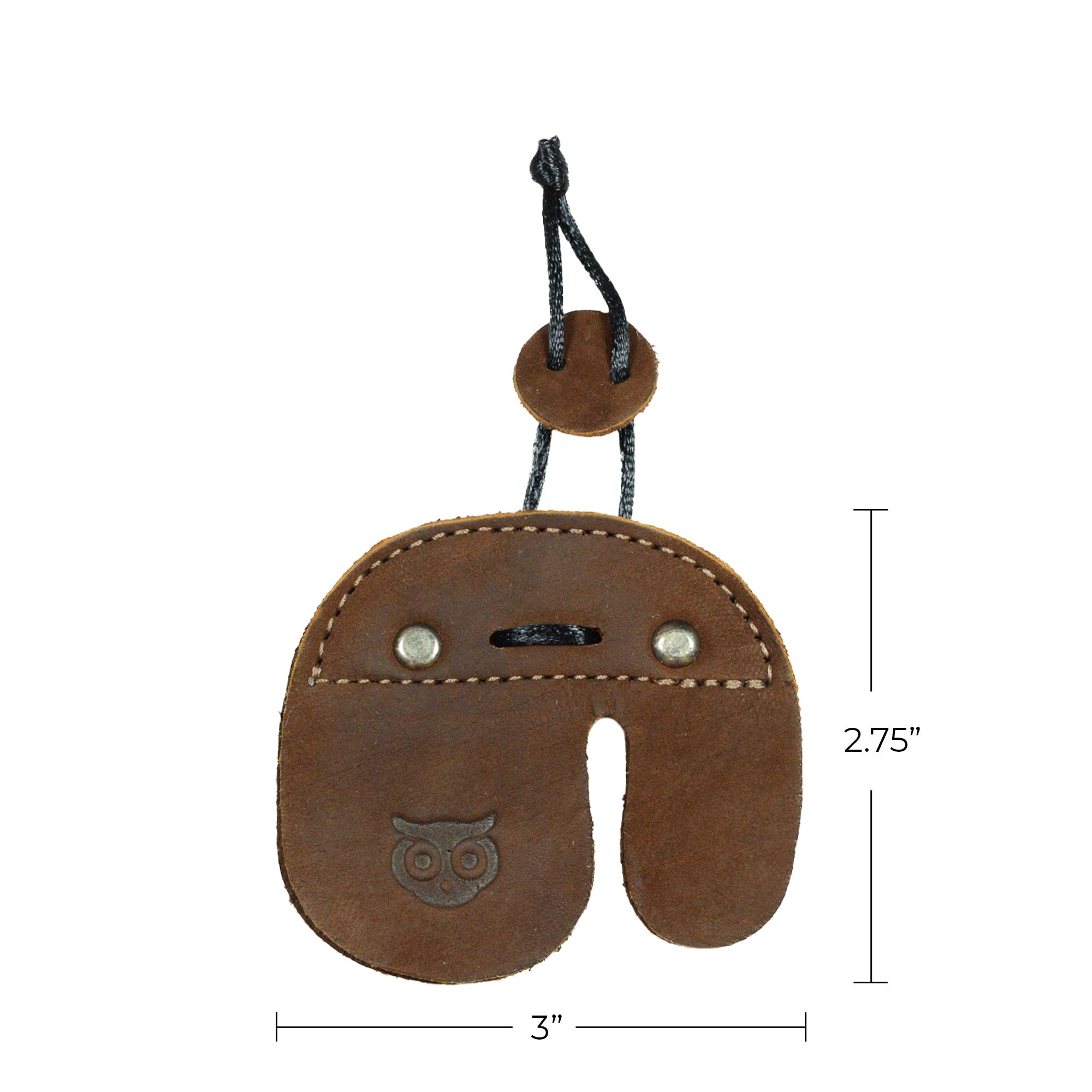 The Hide & Drink Left Handed Archery Finger Protector presented in a unique brown shade, focusing on its hand-stitched details. This Archery Finger Tab ensures protection as a Protect Guard for Recurve Bows and is an ideal component in your shooting practice gear. Artisan-crafted and fire branded, it reflects the dedication of StockyardX.