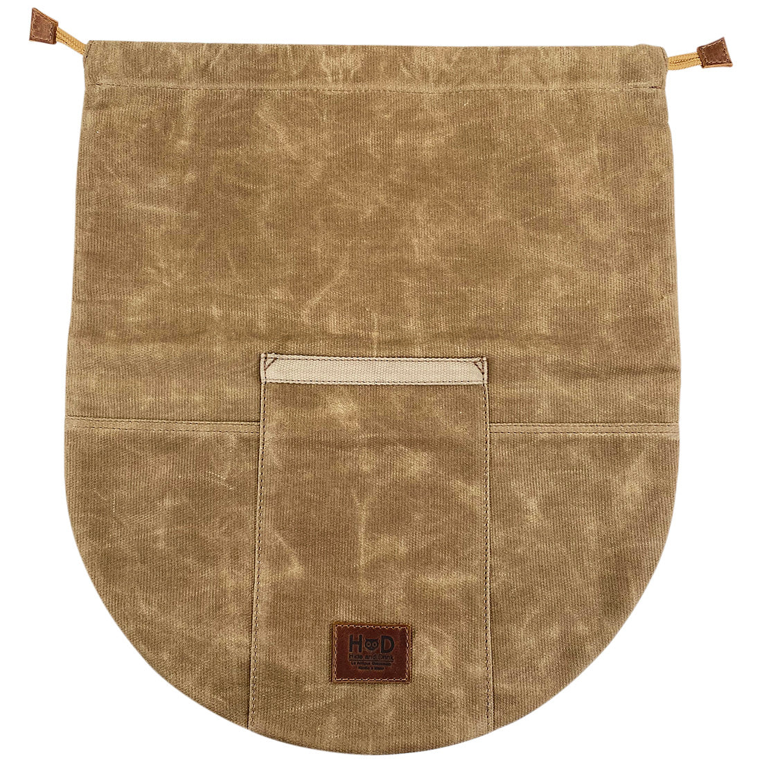 Skillet Bag Cover by Hide & Drink, featuring a sturdy design that protects your cookware. Perfect for a 12 Inch Frying Pan, crafted from durable waxed canvas. This rustic bag is handmade in La Antigua Guatemala and Oaxaca Mexico, offering small batch production with hand cut and hand sewn details.