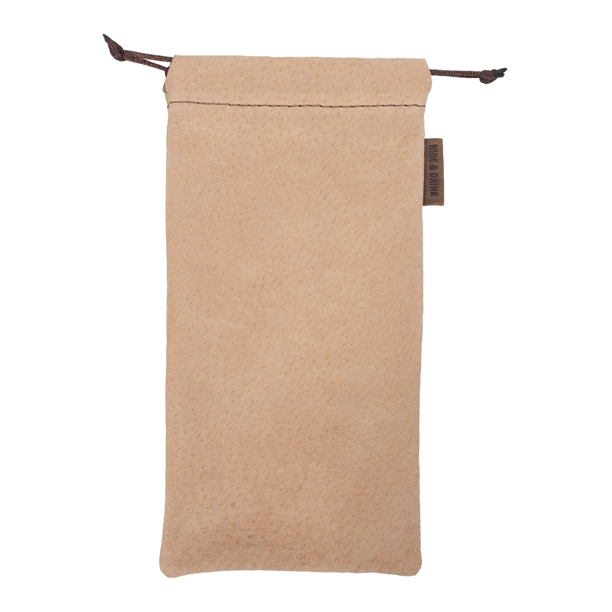 Hide & Drink Drawstring Bag for Pipe, designed with high-quality sheepskin leather. A practical and stylish storage solution showcasing handmade production from artisans in Guatemala & Oaxaca.
