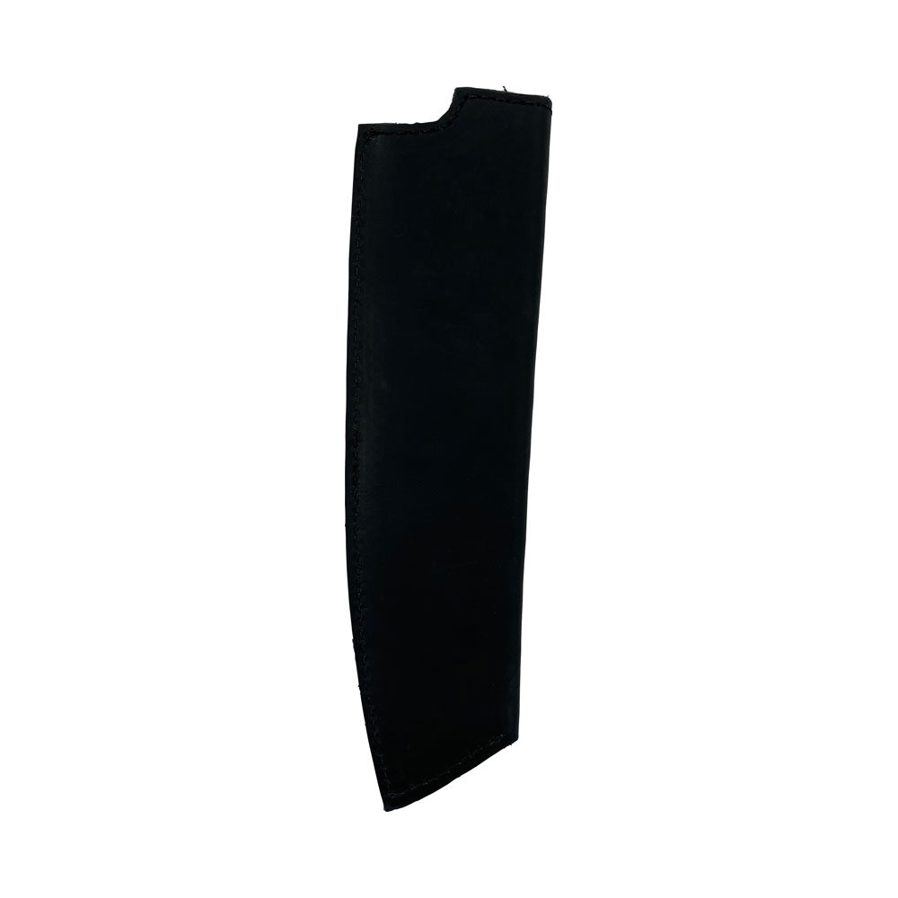 Another side view of Hide & Drink's black Chef Knife Sheath made from Thick Full Grain Leather, perfect for 180mm blades, displaying artisan attention to detail from small batch production.