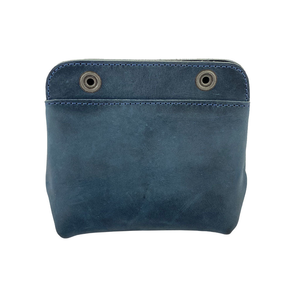 Back view of Hide & Drink Double Snap Pouch, emphasizing its practical design as a cash & card holder. This artisan full grain leather product is handmade in La Antigua Guatemala.