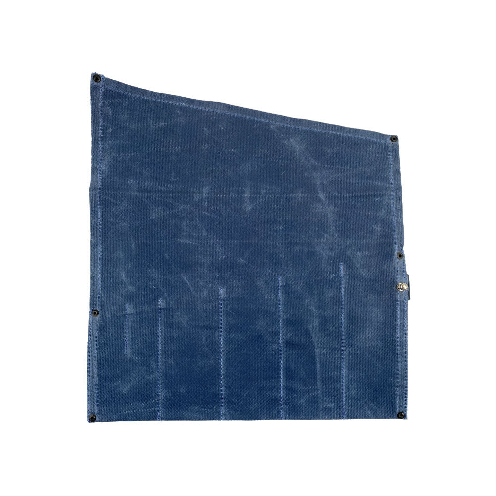 The Large Tool Roll by Hide & Drink featuring a stylish design for ease of use. This Portable Carry-On Pouch can hold 6 woodworking tools in its slots. Made with waxed canvas and full grain leather variants, this artisan product showcases the dedication behind hand-cut and hand-sewn craftsmanship, proudly made in La Antigua Guatemala & Oaxaca Mexico.
