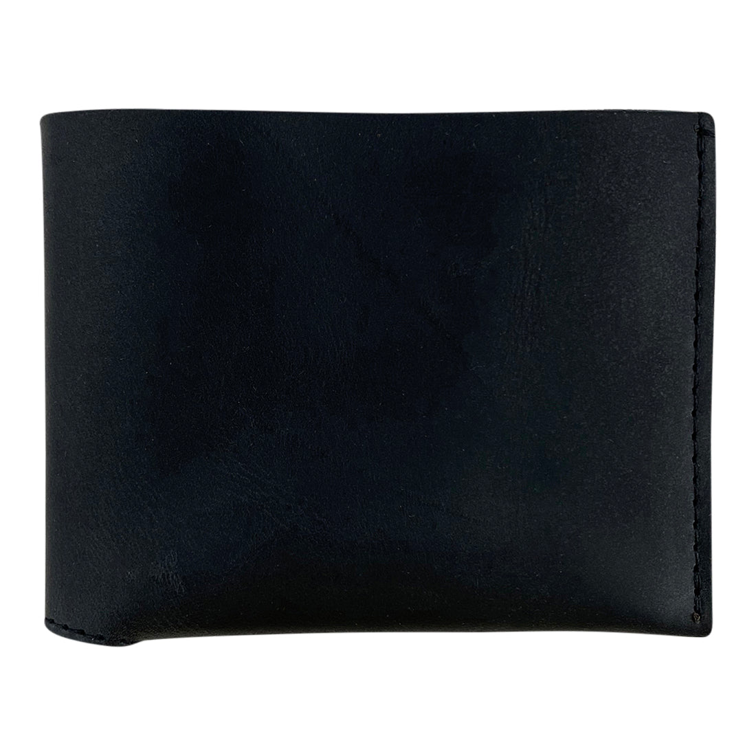 Compact side view of the black Hide & Drink Classic Wallet highlighting its sleek look and handmade quality. Classic Wallet, Card Organizer, Money Holder, Vintage Pocket, Travel Accessories, Full Grain Leather, StockyardX, Small Batch Production, Hand Cut, Hand Sewn, Fire Branded, Artisan, Handmade in La Antigua Guatemala & Oaxaca Mexico.