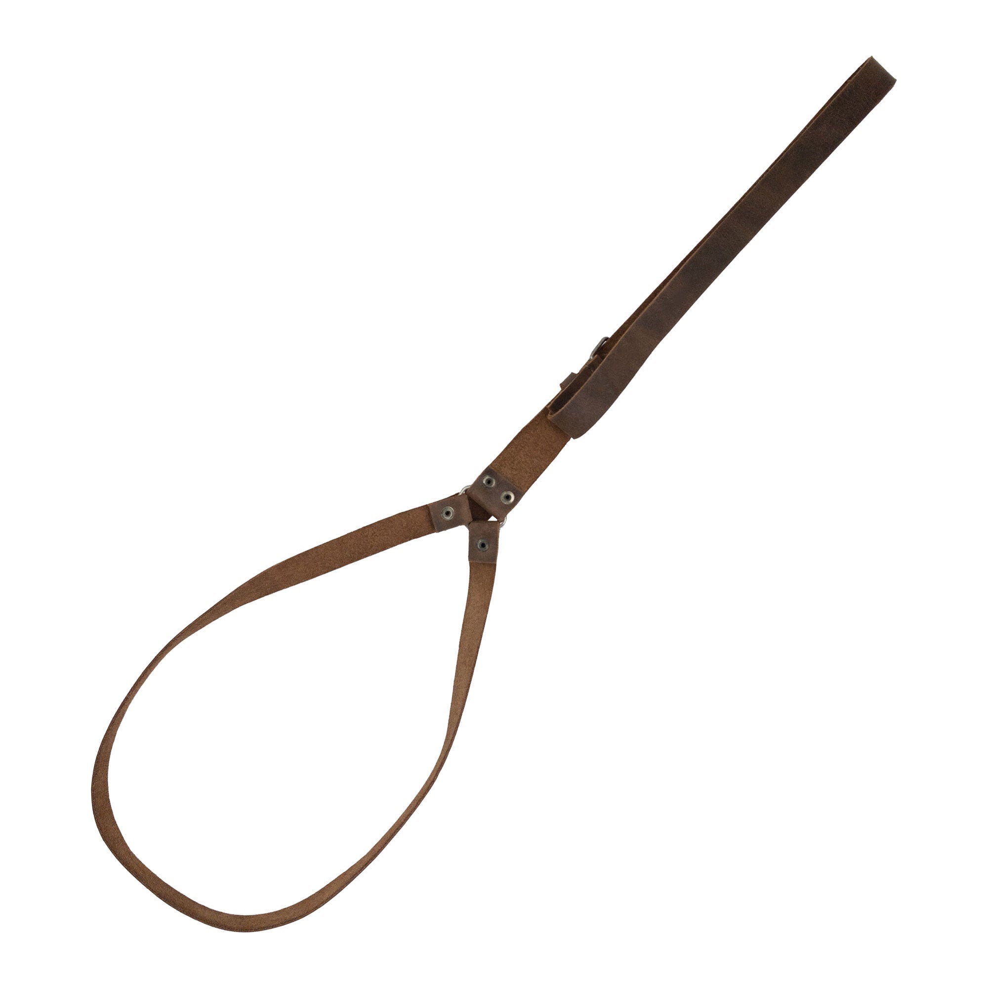 Hat Hanger by Hide & Drink showing the adjustable strap perfect for seat organization. This stylish travel accessory is crafted from full grain leather, emphasizing sustainable, small batch production. Handmade in La Antigua Guatemala & Oaxaca Mexico, this piece combines functionality with artisan quality.