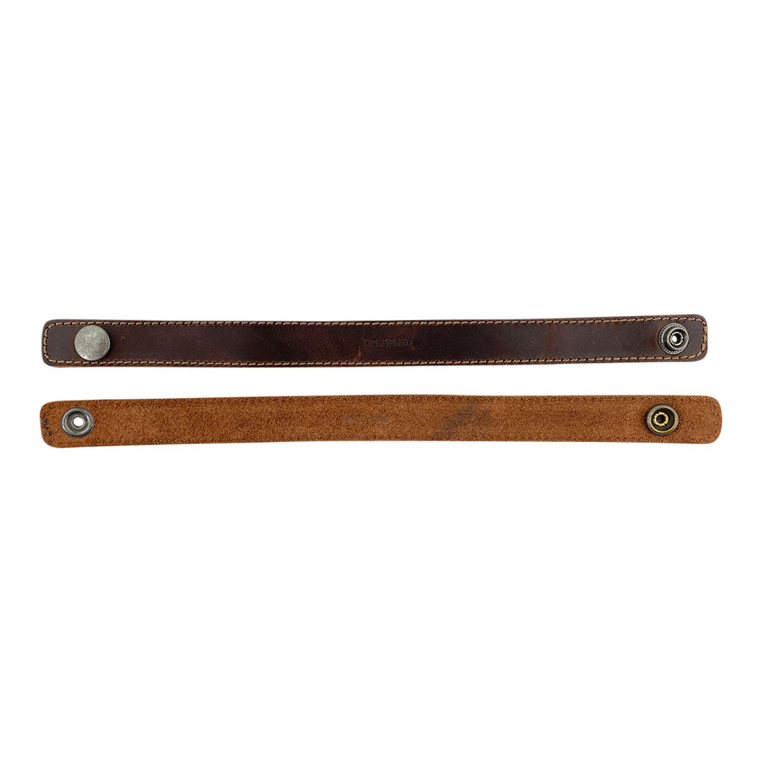 Two styles of Hide & Drink Chemex Strap Replacement, showcasing the quality of Full Grain Leather. Upgrade your Chemex experience with this artisan strap that's both functional and fashionable. Pour Over Strap (2 Pack) Compatible with Chemex 6-Cup Glass, made in small batch production, hand cut and hand sewn, fire branded in La Antigua Guatemala & Oaxaca Mexico.
