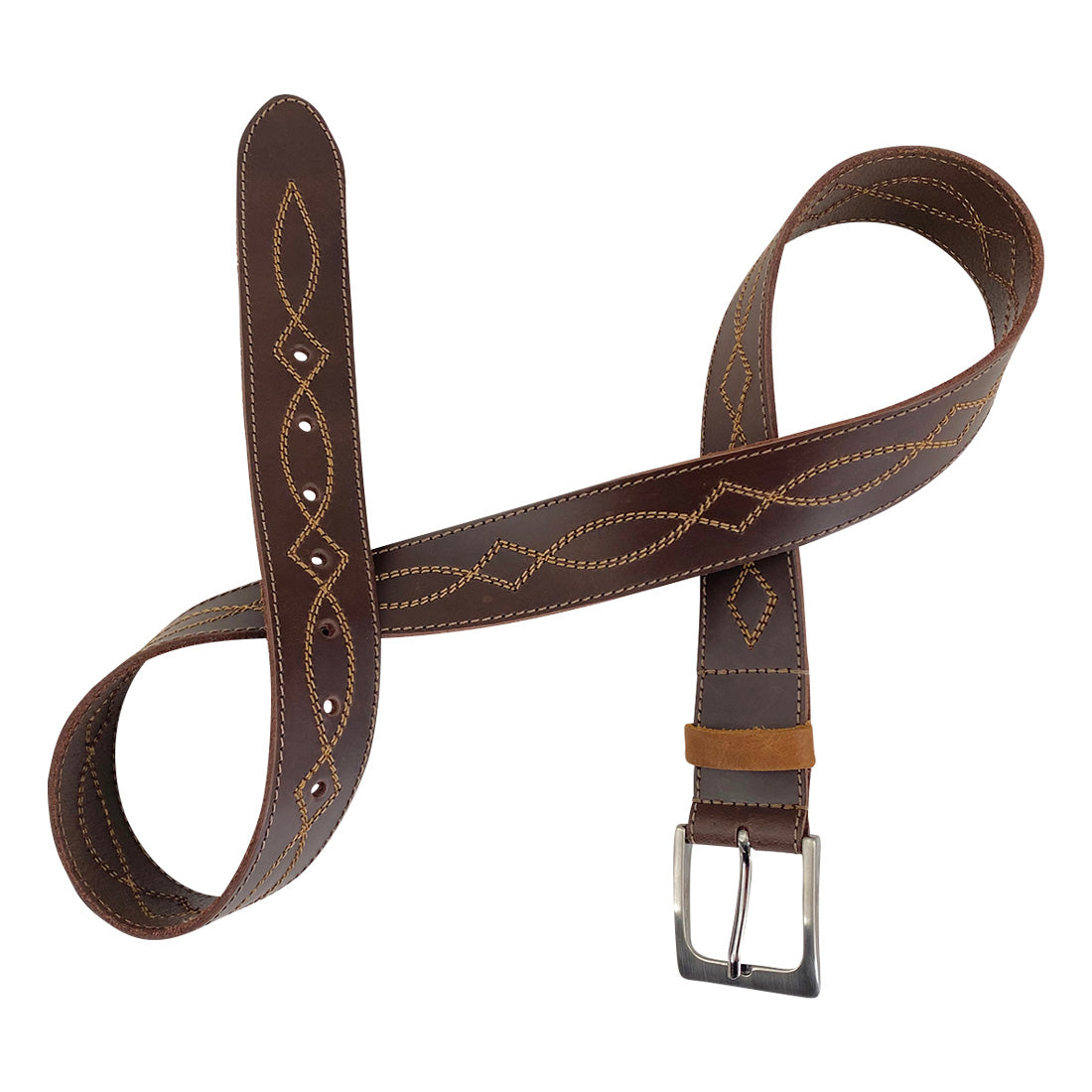 Cowboy Belt with Stitching - Stockyard X 'The Leather Store'