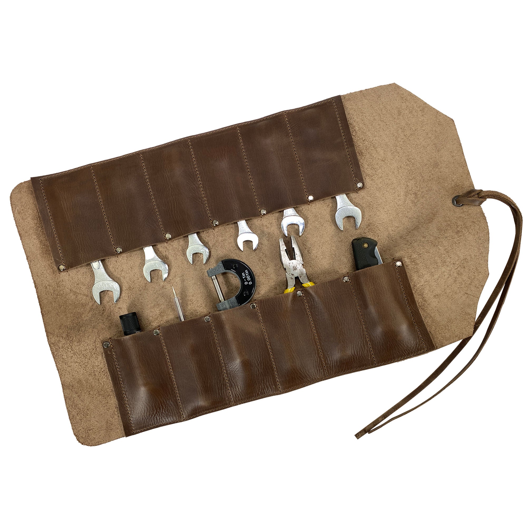 12 Pocket Tool Roll - Garage Toolshed Storage - Stockyard X 'The Leather Store'