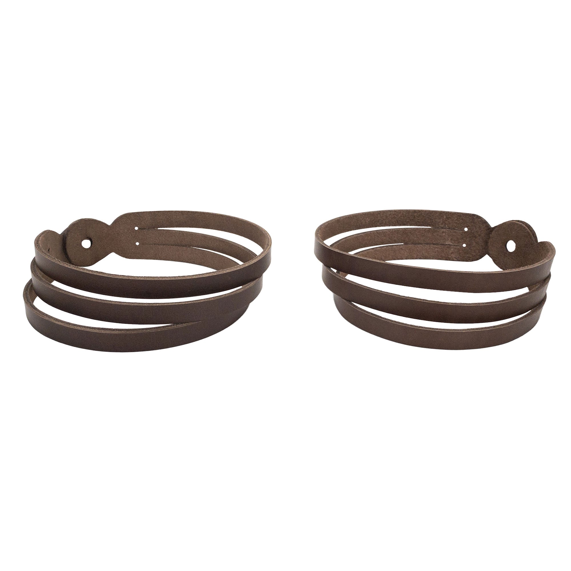 Stylish brown Curtain Tie Back (2 Pack) shown in a unique design made from thick full grain leather. Designed by Leather At Home, these artisan handmade products reflect the skill of local craftsmen from La Antigua Guatemala & Oaxaca Mexico.