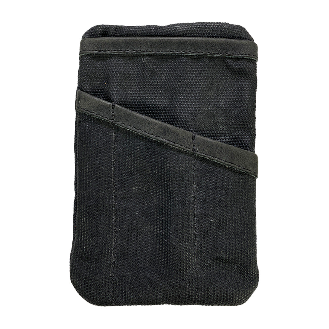 Back view of the black Multi-tool Pocket Pouch by Hide & Drink, showcasing the quality craftsmanship and design suitable for an everyday carry bag.