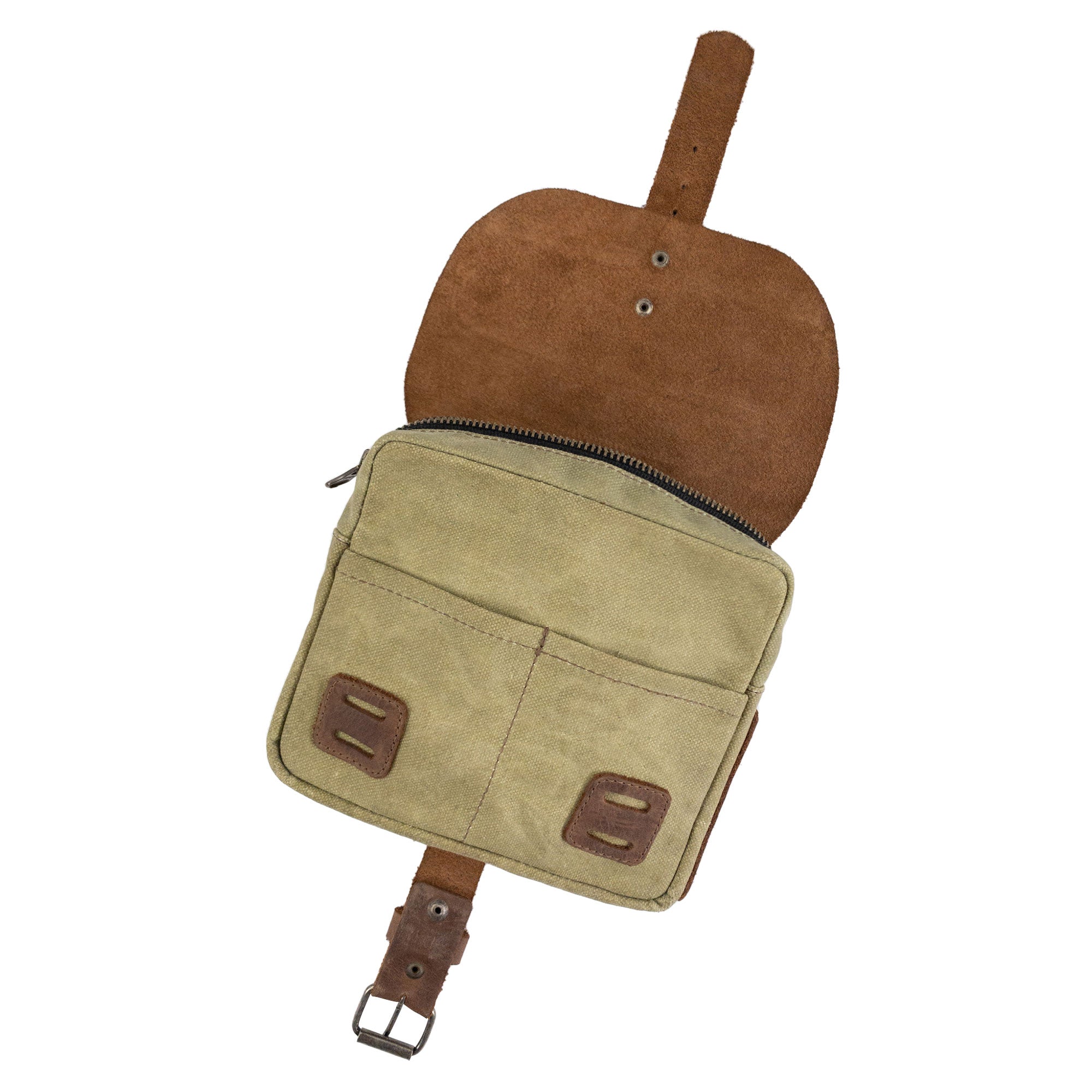 Close-up dimensions and features of colorful Survival Camping Pouches by Hide & Drink highlight their handmade quality. Made with Water Resistant Waxed Canvas & Full Grain Leather, ideal for tools.