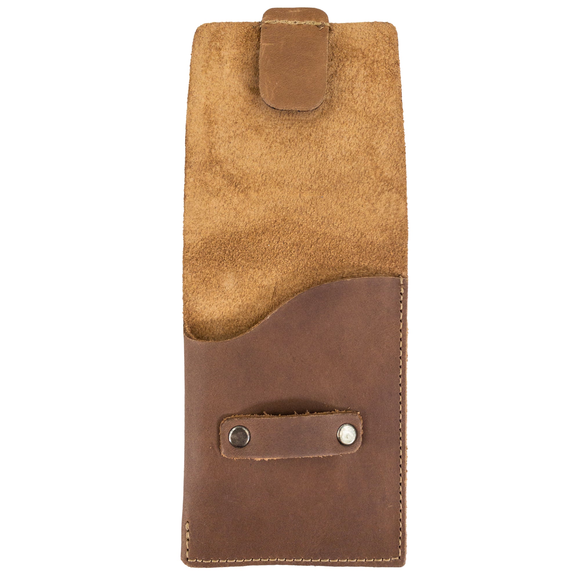 Hide & Drink Slim Card Holder in brown, showing its practical design for organizing cards and cash. This artisan crafted vertical wallet emphasizes quality full grain leather and handmade production from La Antigua Guatemala.