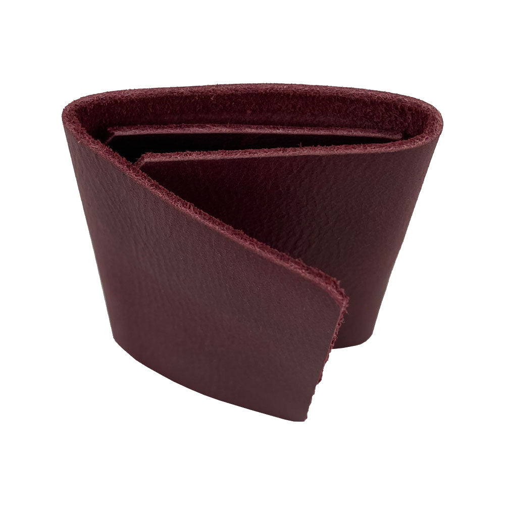 An overhead view of the Hide & Drink Minimalist Wallet Bills Only highlighting its structure and features crafted from Full Grain Leather. This Ultra Minimalist Wallet is a perfect cash organizer tailored for everyday use with artisan quality.