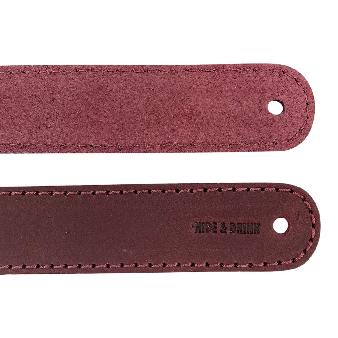 Hide & Drink Drawer Handles (4pk) displaying a set of artisan leather handles, illustrating their quality and craftsmanship. Perfect for easy installation in your home decor.