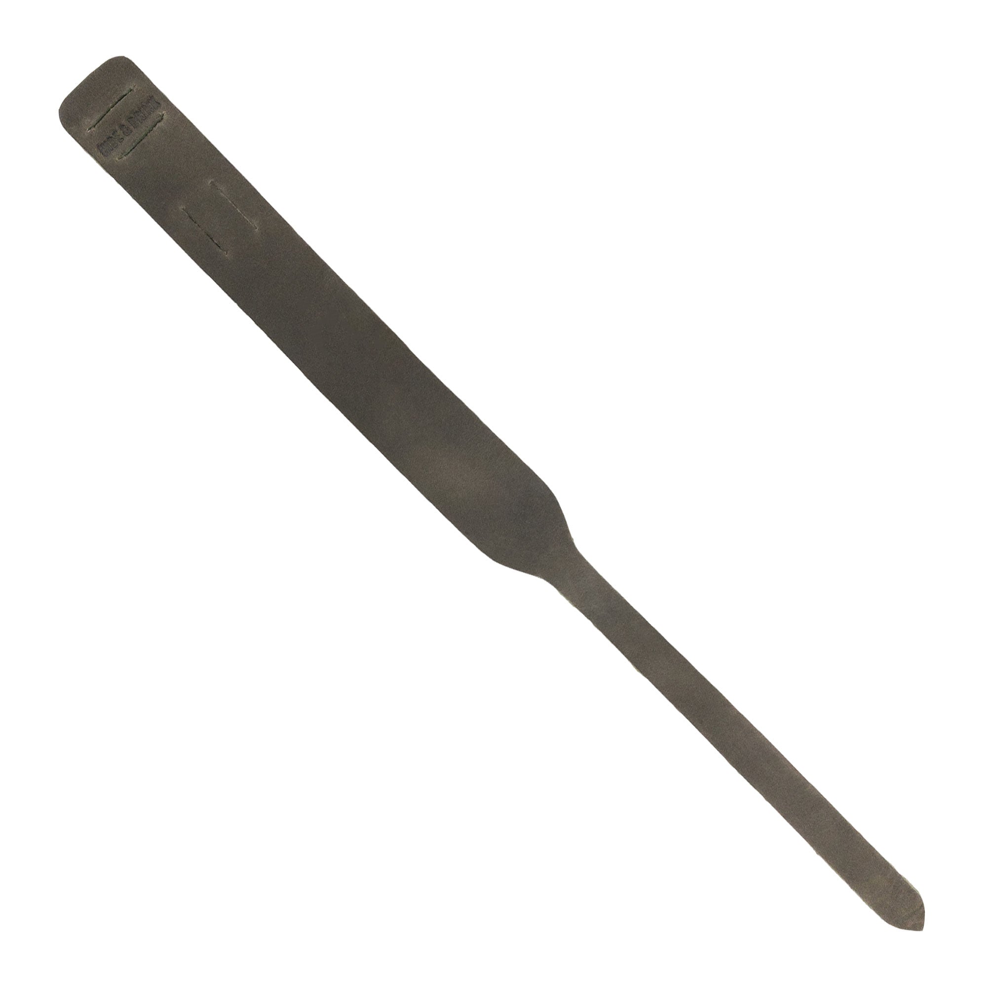 Top view of the green Hide & Drink Minimalist Wristband, illustrating the beautiful leather texture and adjustable strap. This bracelet is handcrafted to perfection by artisans in La Antigua Guatemala, representing StockyardX’s commitment to quality small batch production.