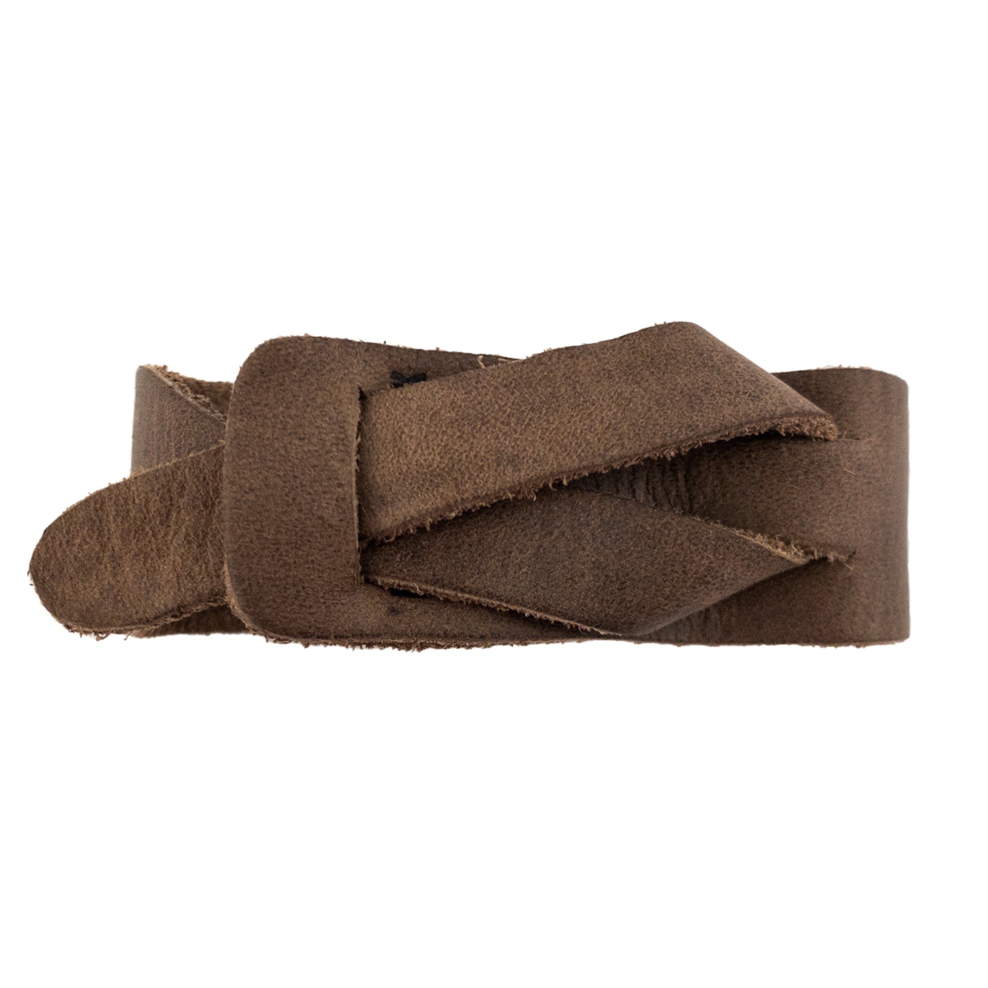 Top view of Hide & Drink's Minimalist Wristband, featuring a rustic and stylish design with a secure adjustable strap. Crafted from full grain leather, this bracelet showcases artisan craftsmanship and is handmade in La Antigua Guatemala. StockyardX product highlighting small batch production and hand sewn quality.