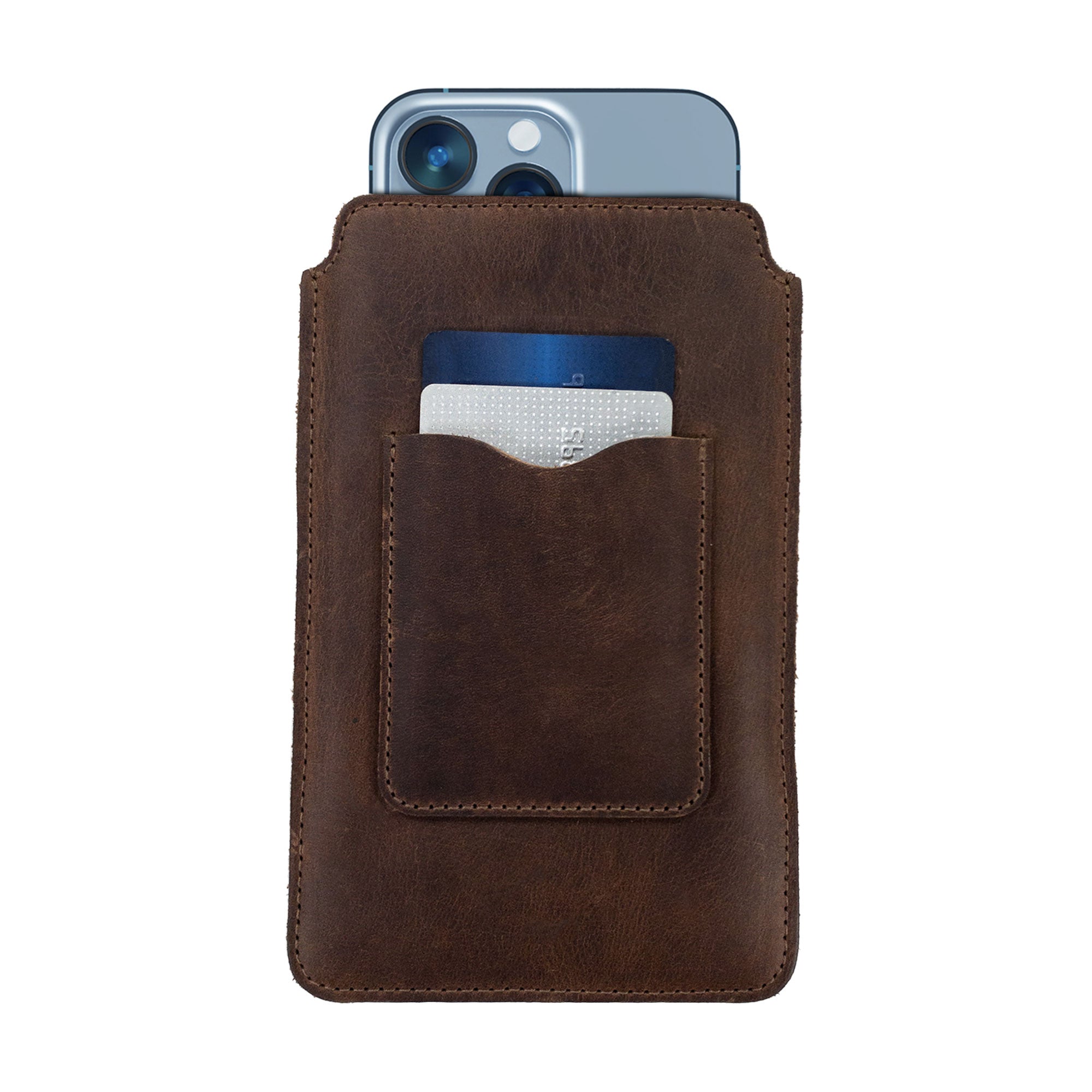 Rustic Sleeve Compatible with iPhone 13/14 Pro Max - Stockyard X 'The Leather Store'