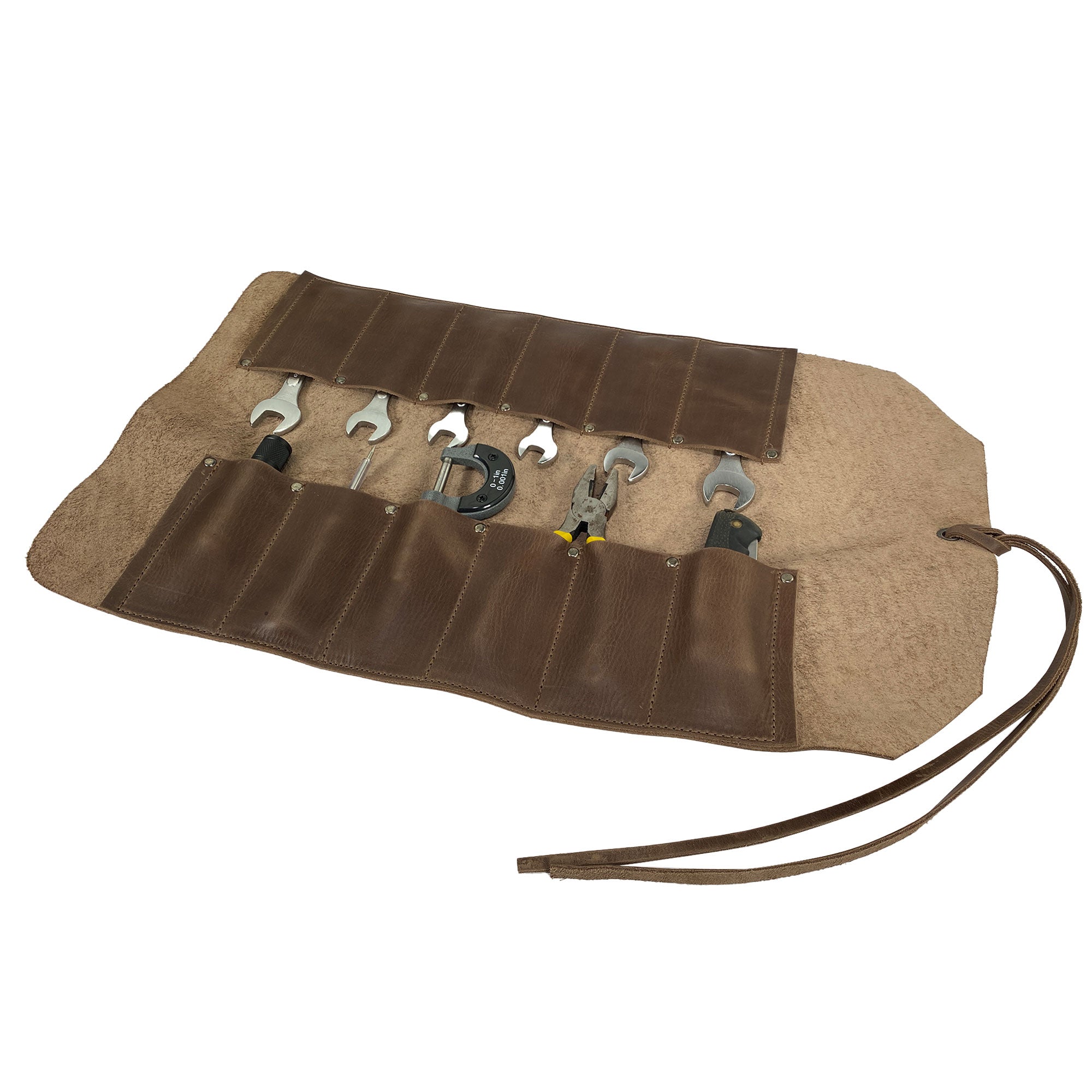 12 Pocket Tool Roll - Garage Toolshed Storage - Stockyard X 'The Leather Store'