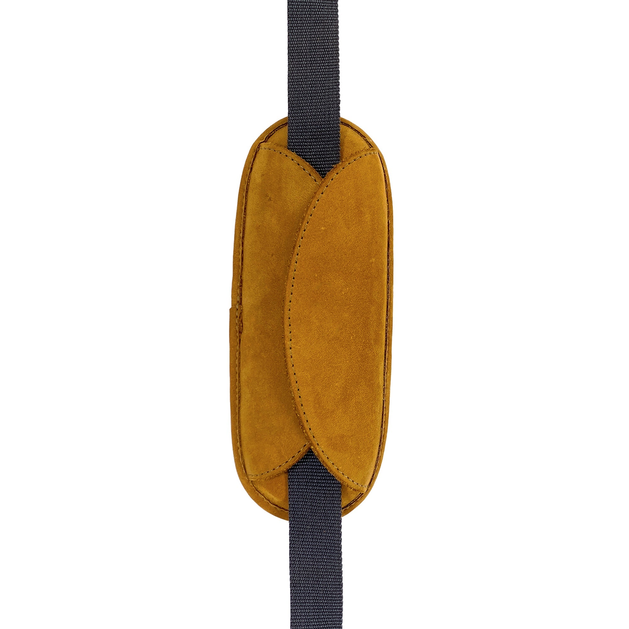 Side profile of the Hide & Drink Shoulder Pad Replacement in a rich suede finish, designed for use as a Shoulder Pad Replacement for Briefcases & Messenger Bags, Laptop Cases, Satchels, and highlights the craftsmanship of small batch production, handmade in La Antigua Guatemala & Oaxaca Mexico.