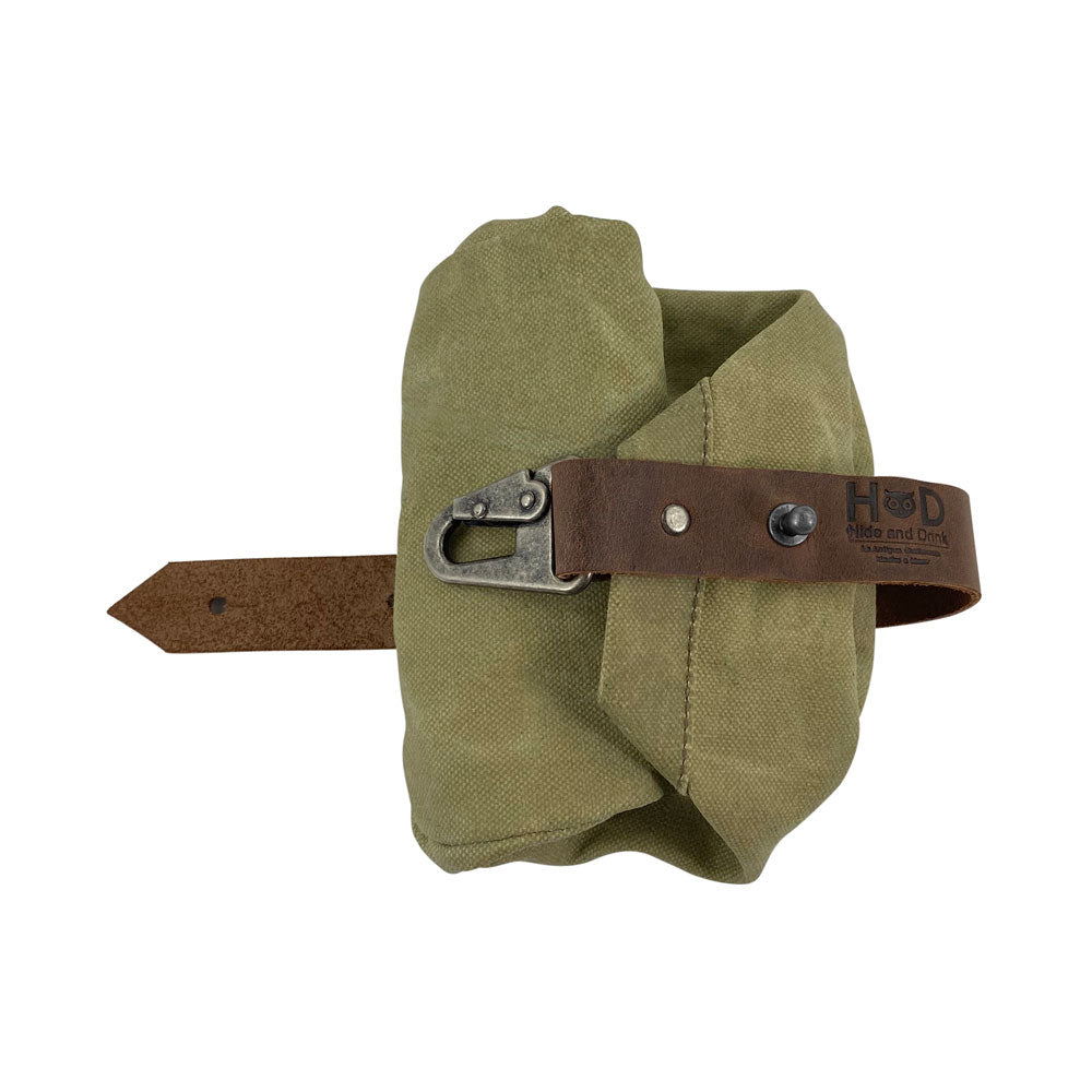 Waxed Canvas Travel Double Dog Bowl - Stockyard X 'The Leather Store'