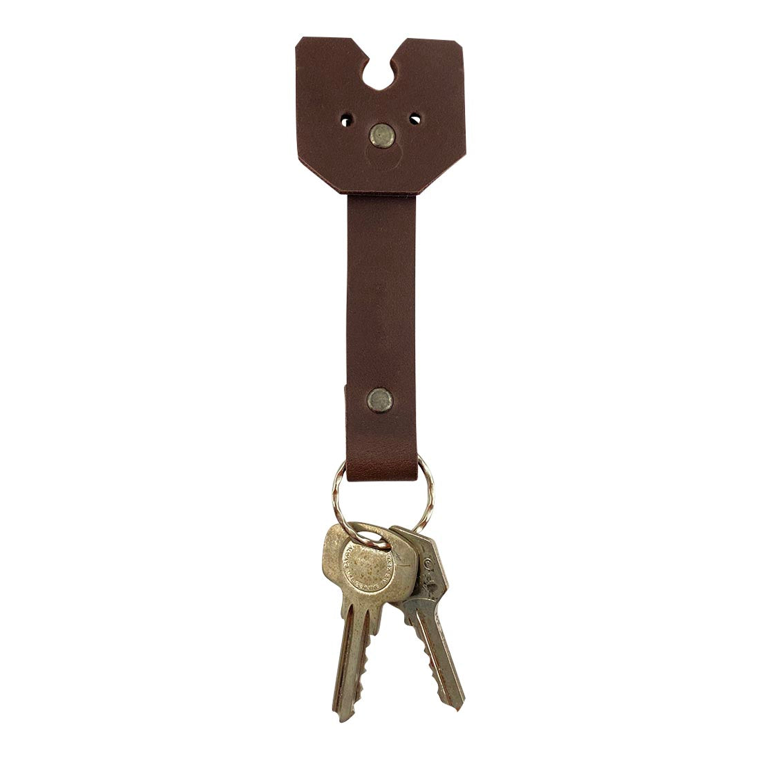 Taco Dog Doggy Fob Keychain displayed with keys attached, highlighting its practicality. This functional accessory, crafted from full grain leather, combines style and durability, making it an excellent gift for dog lovers and supporting artisan craftsmanship in La Antigua Guatemala.
