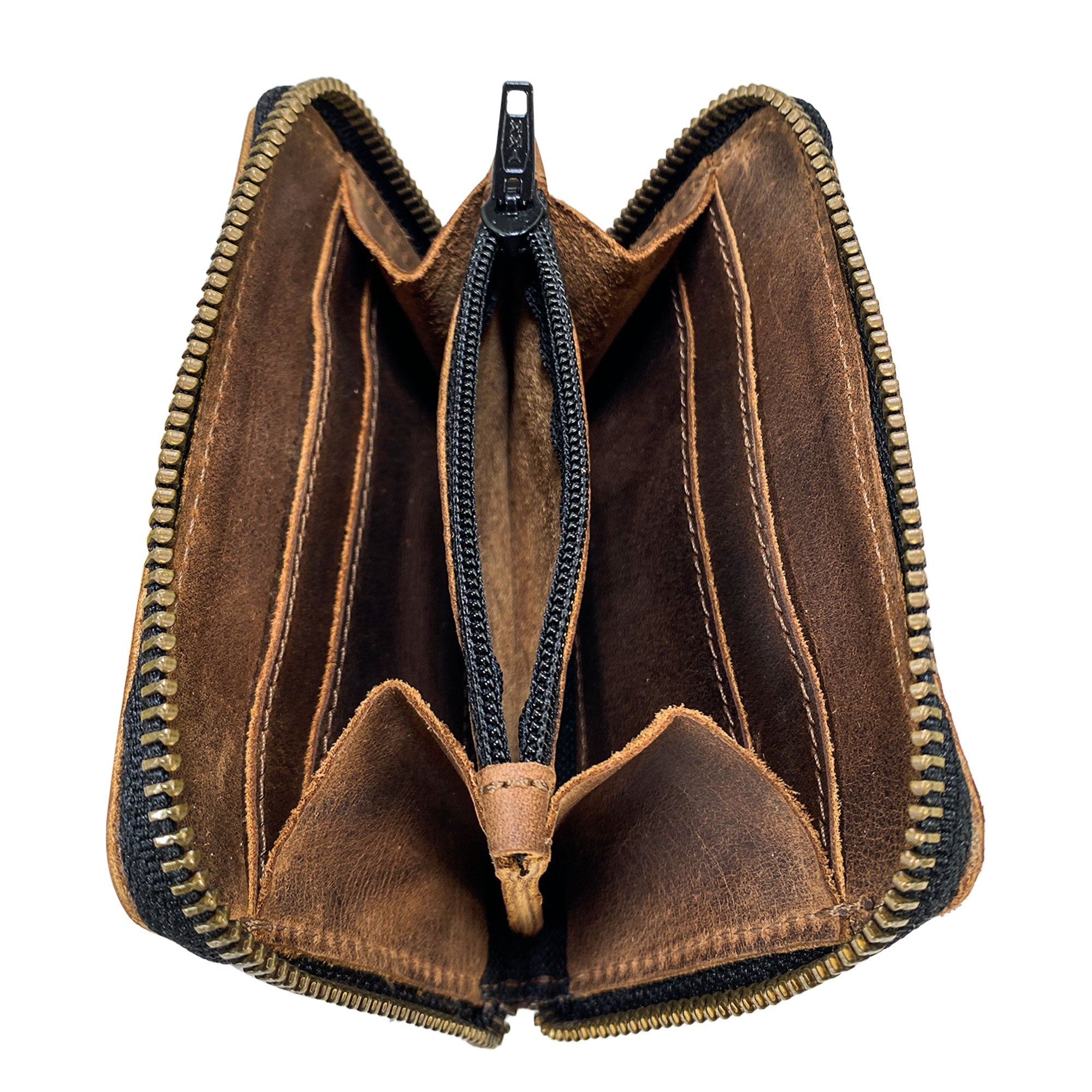 Zippered Wallet with Inner Pouch - Stockyard X 'The Leather Store'